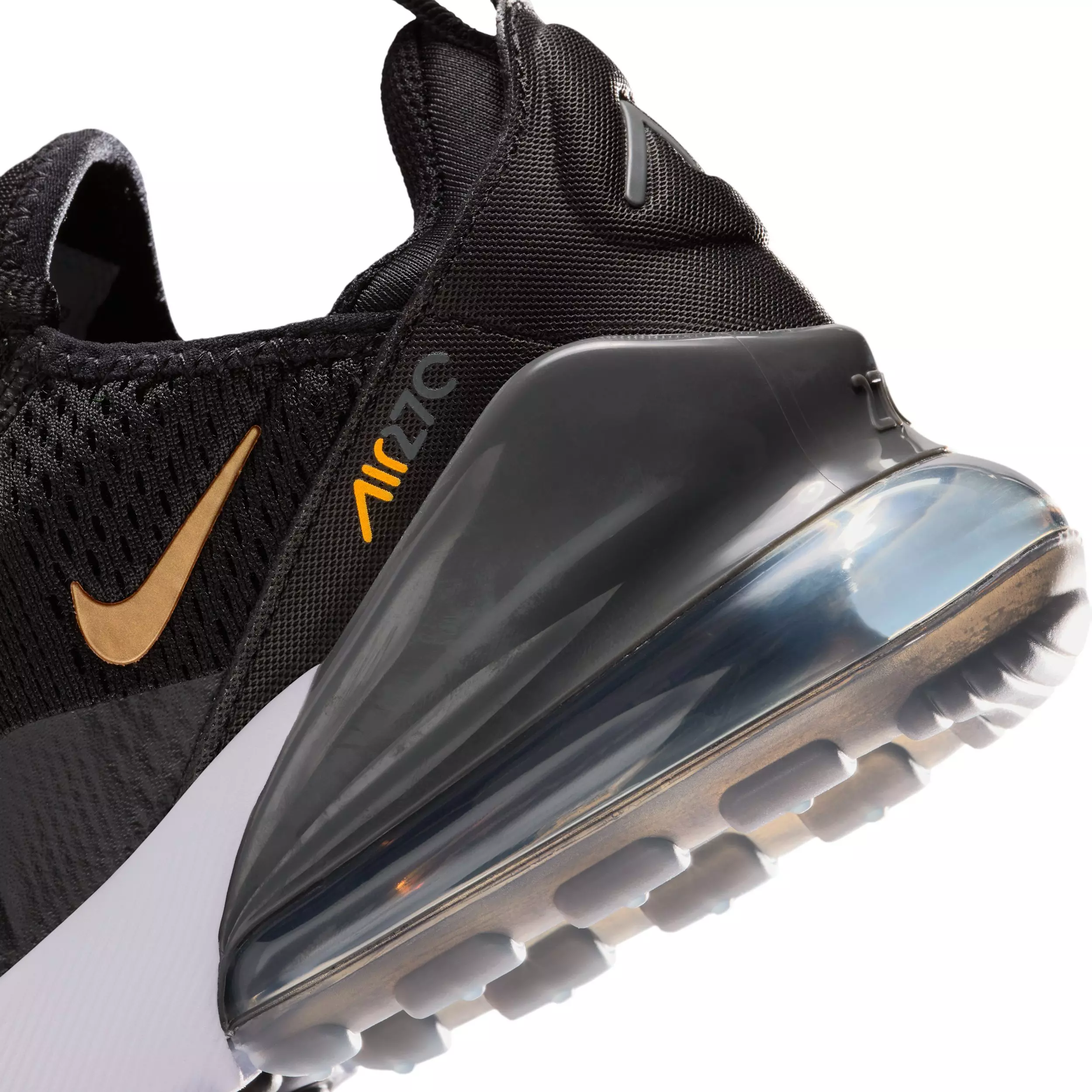 Nike Air Max 270 "Black/Laser Orange/Iron Grey/Metallic Copper" Grade School Boys' Shoe - BLACK/ORANGE/GREY/COPPER