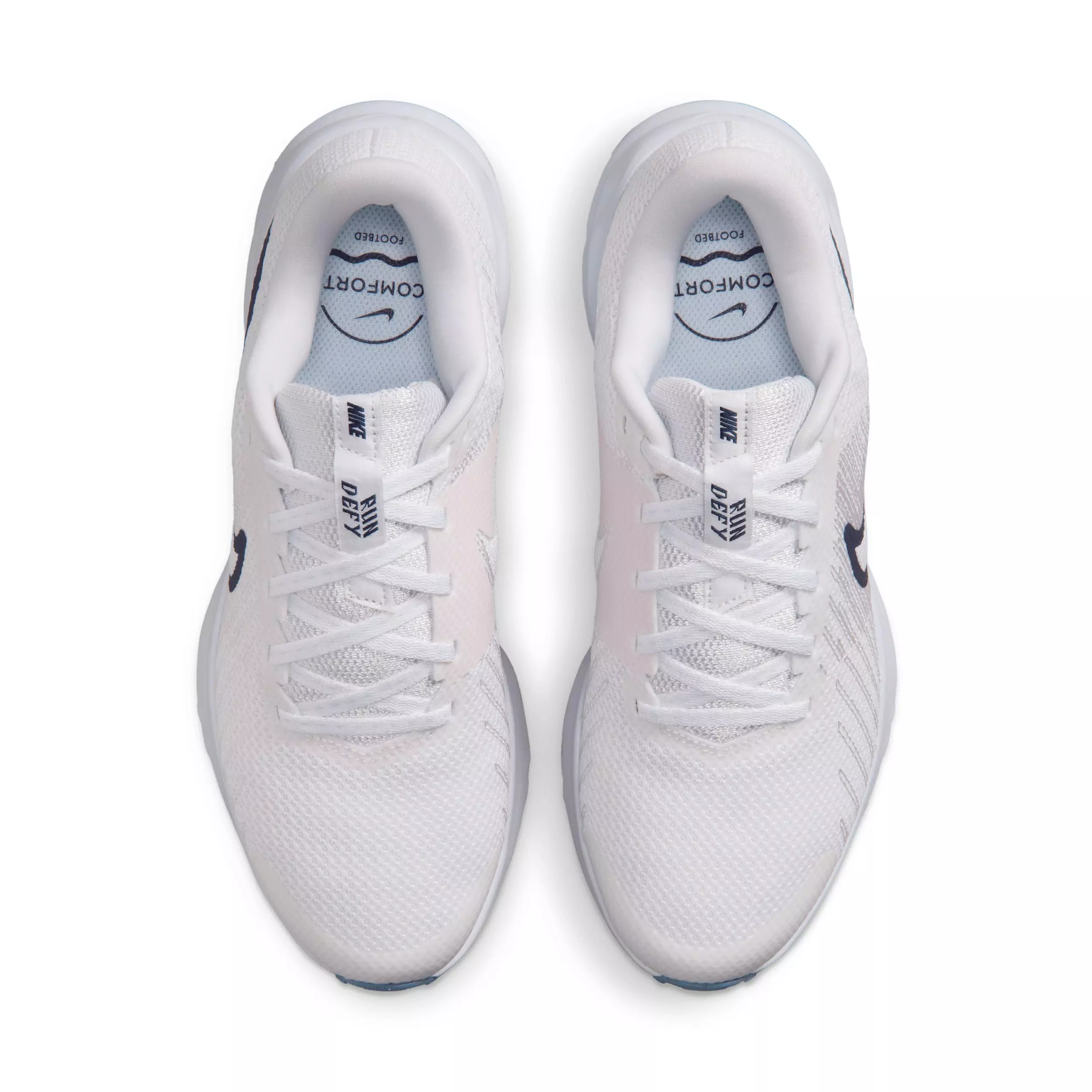 Nike Run Defy "White/Football Grey/Work Blue/Blue Void" Women's Running Shoe - WHITE/GREY/BLUE/BLUE