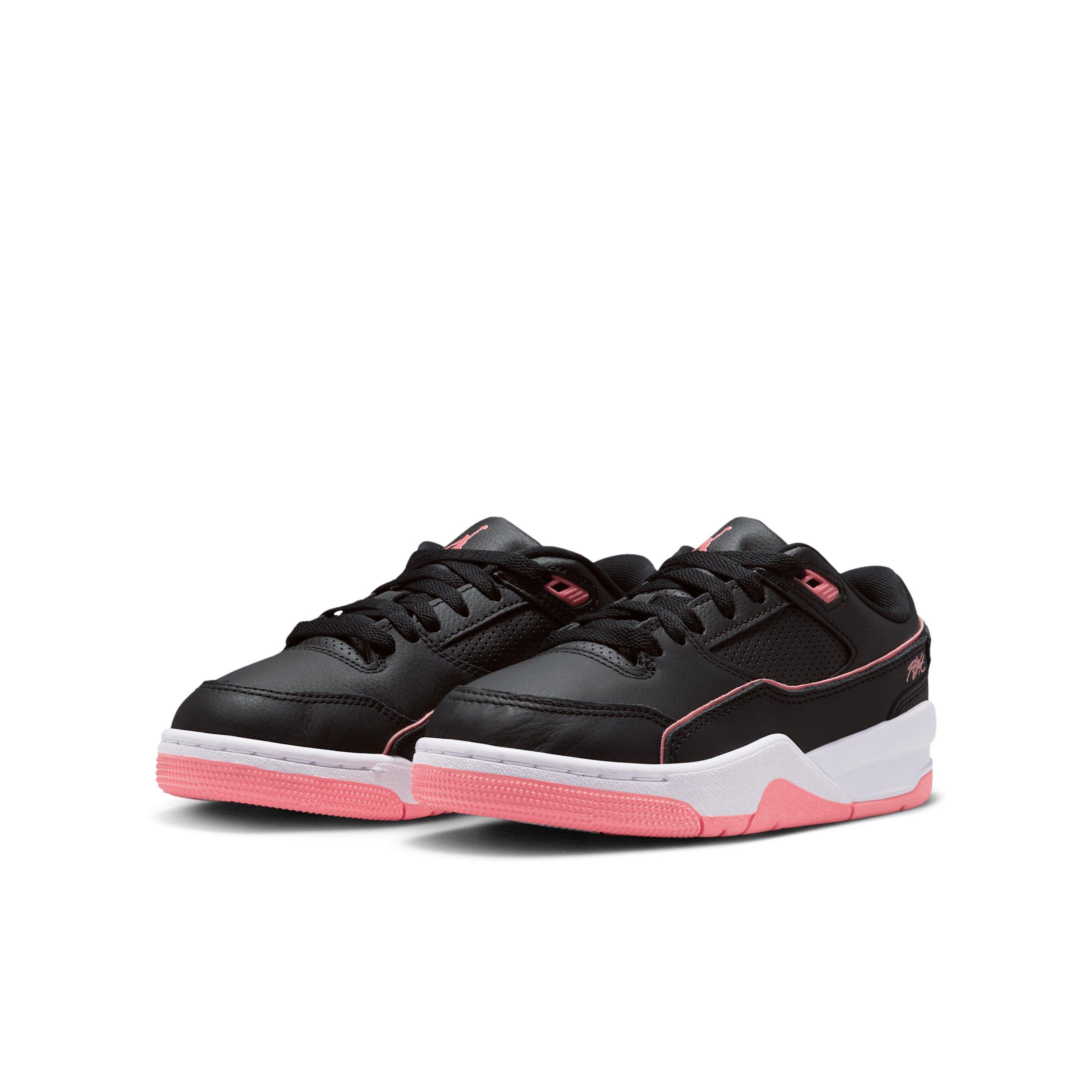 Jordan Flight Court "Black/White/Pink Gaze" Grade School Girls' Shoe - BLACK/WHITE/PINK Thumbnail View 3