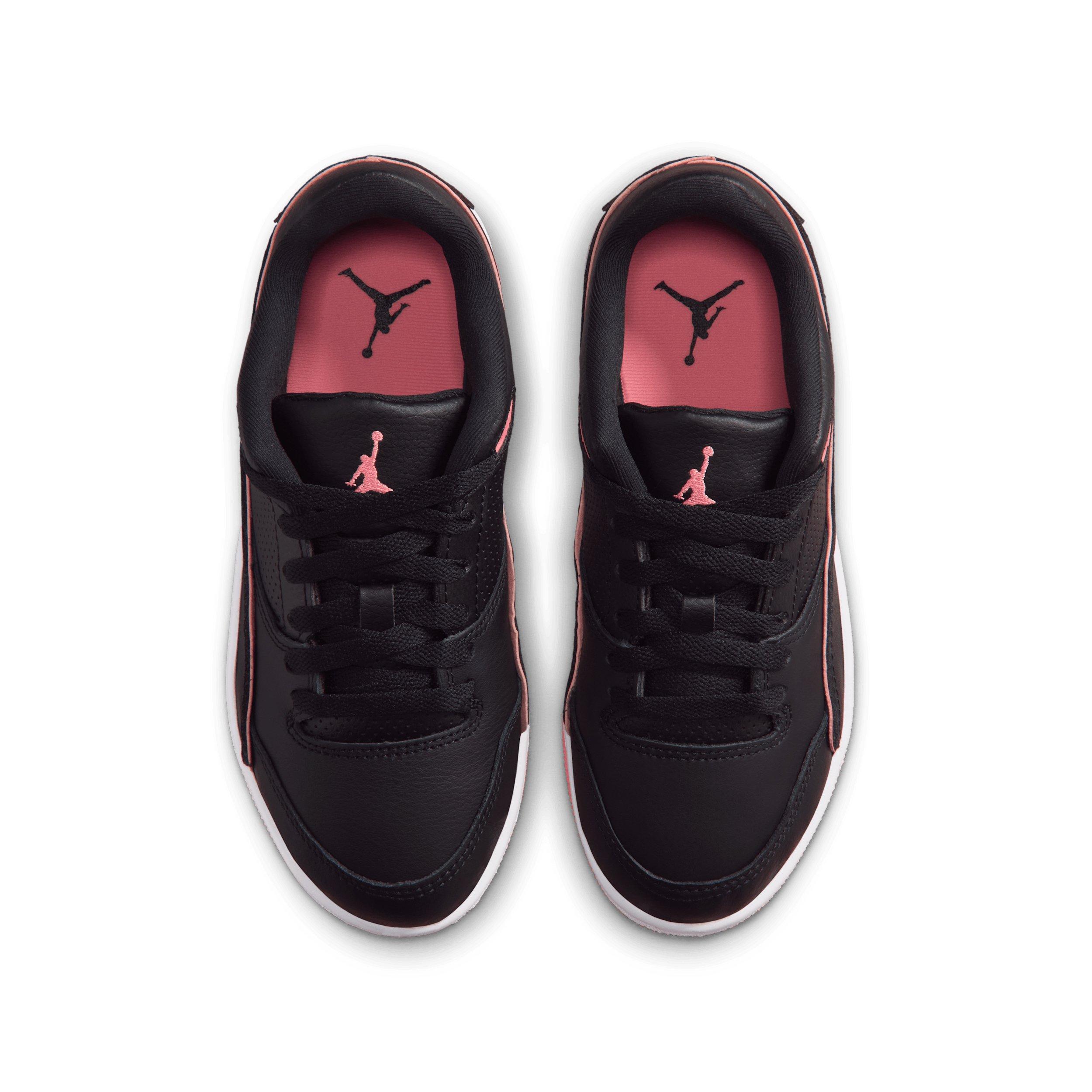 Jordan Flight Court "Black/White/Pink Gaze" Grade School Girls' Shoe - BLACK/WHITE/PINK Thumbnail View 4