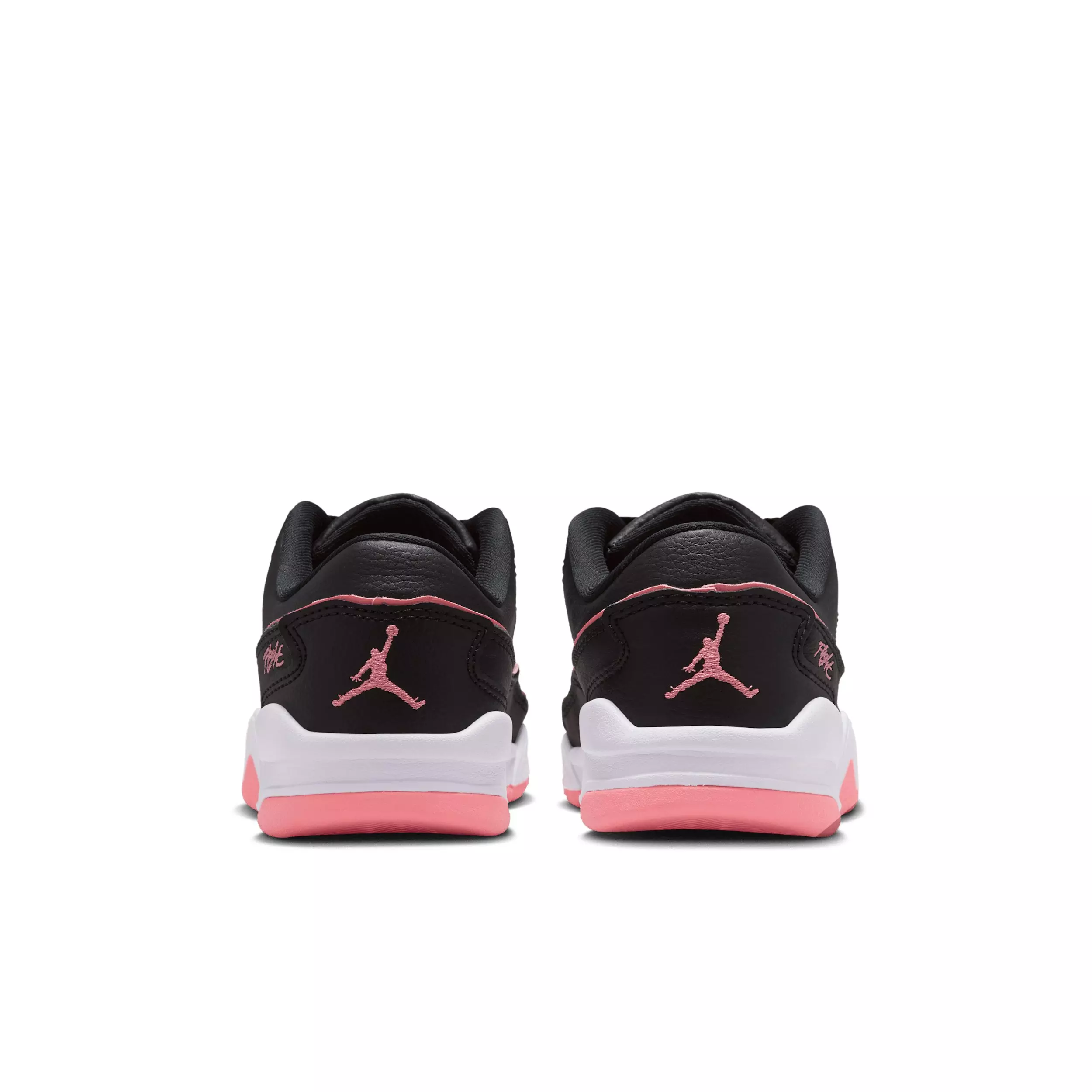 Jordan Flight Court "Black/White/Pink Gaze" Grade School Girls' Shoe - BLACK/WHITE/PINK