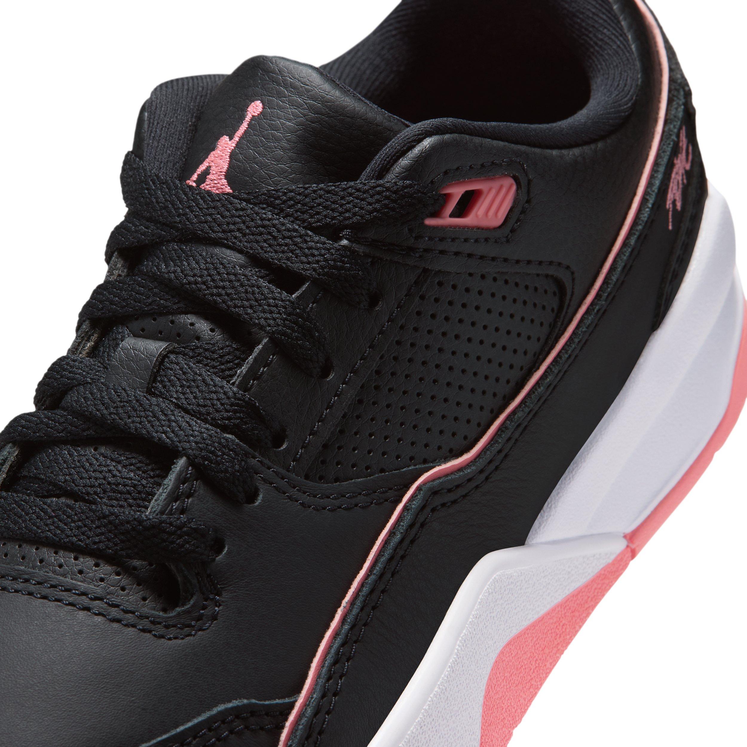 Jordan Flight Court "Black/White/Pink Gaze" Grade School Girls' Shoe - BLACK/WHITE/PINK Thumbnail View 7