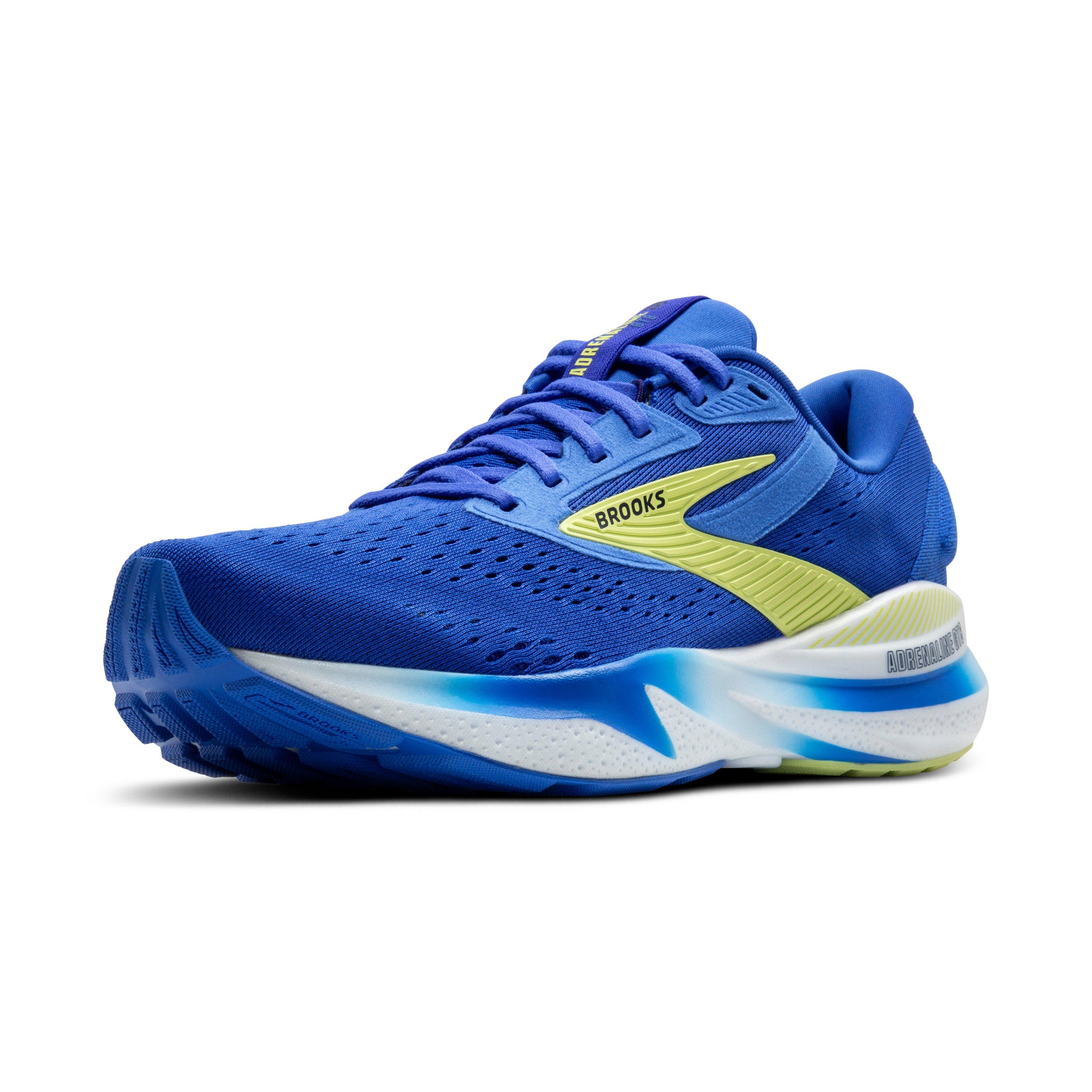 Brooks Adrenaline GTS 24 "Cobalt/Neo Yellow/Peacoat" Men's Wide Running Shoe - COBALT/YELLOW/PEACOAT Thumbnail View 3