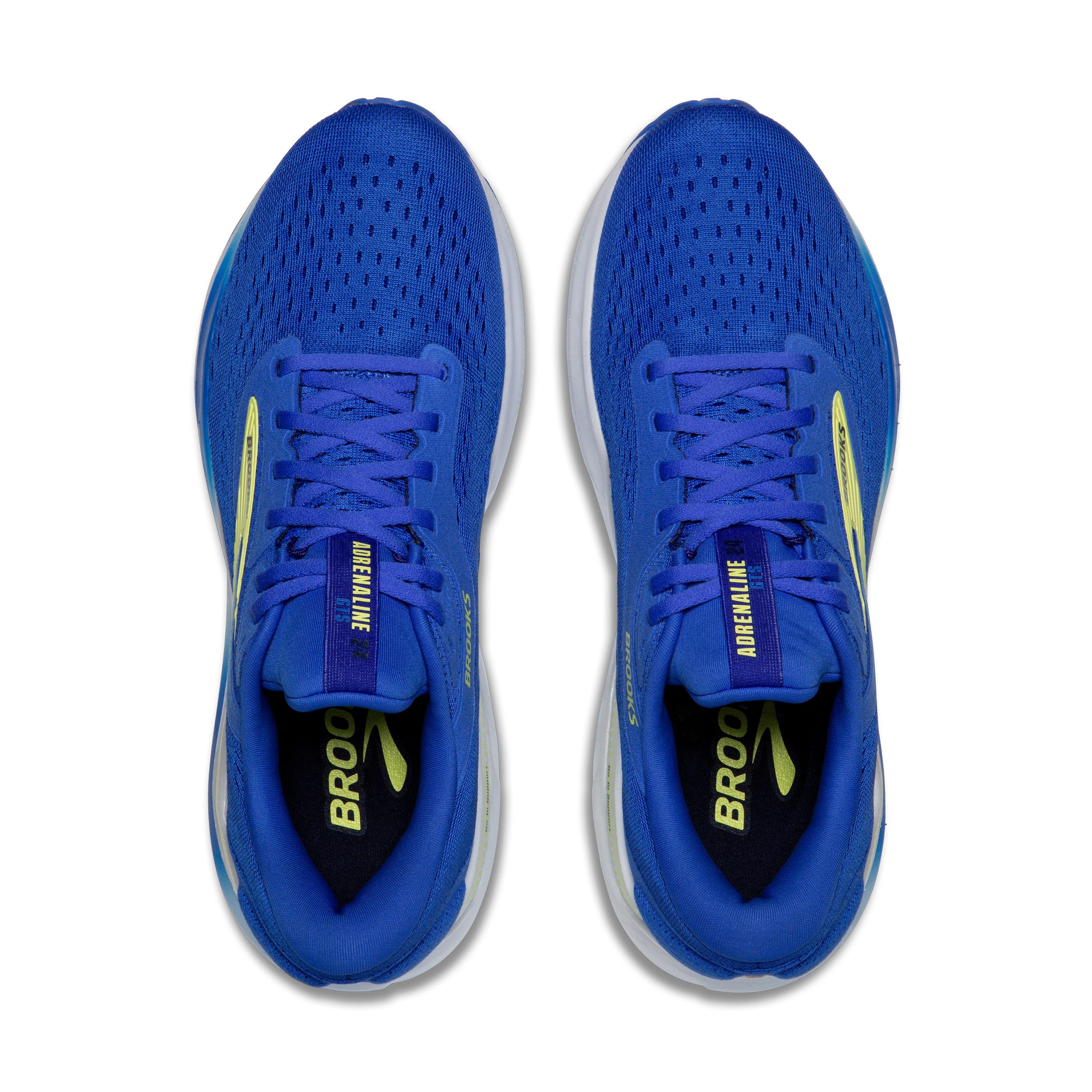 Brooks Adrenaline GTS 24 "Cobalt/Neo Yellow/Peacoat" Men's Wide Running Shoe - COBALT/YELLOW/PEACOAT Thumbnail View 5