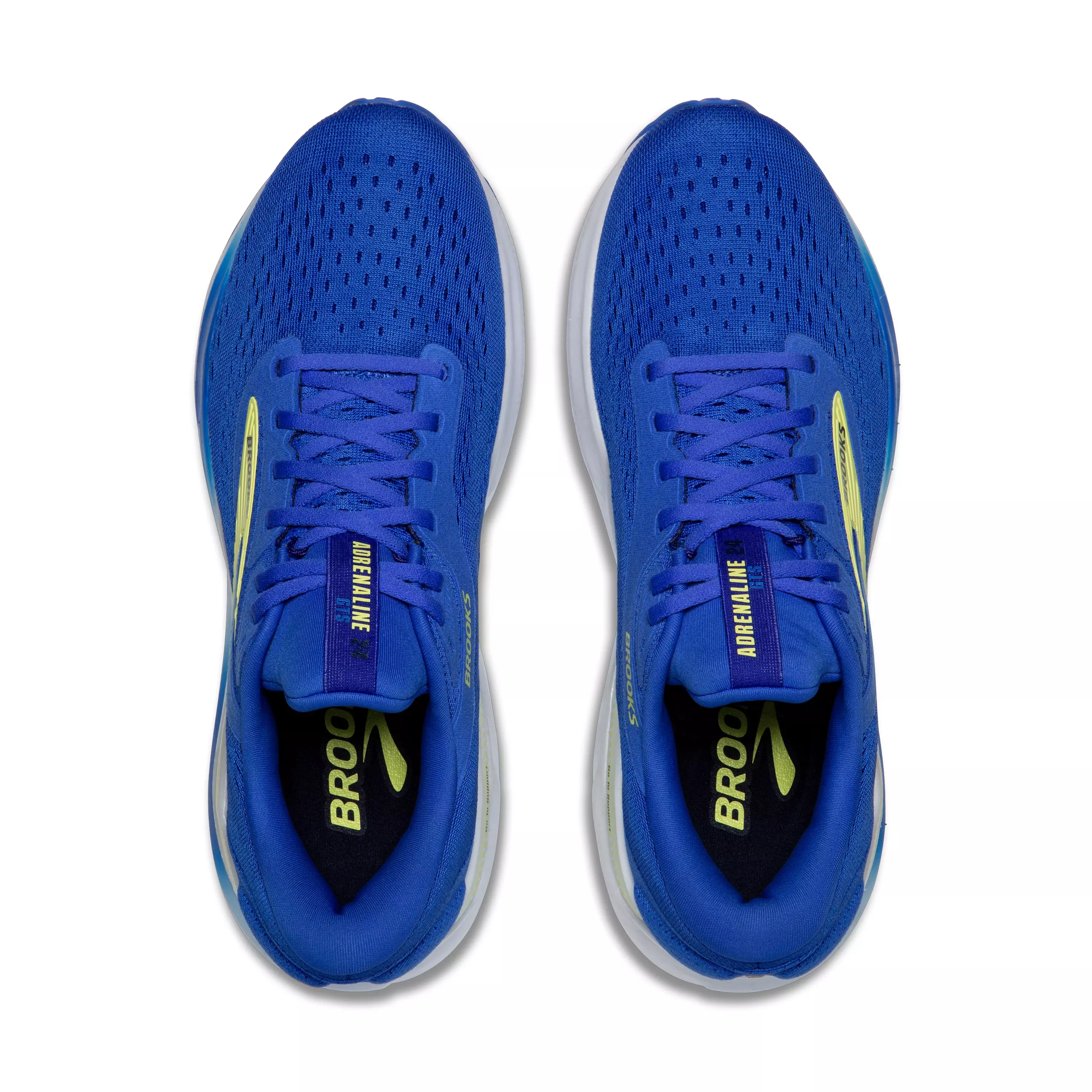 Brooks Adrenaline GTS 24 "Cobalt/Neo Yellow/Peacoat" Men's Wide Running Shoe - COBALT/YELLOW/PEACOAT