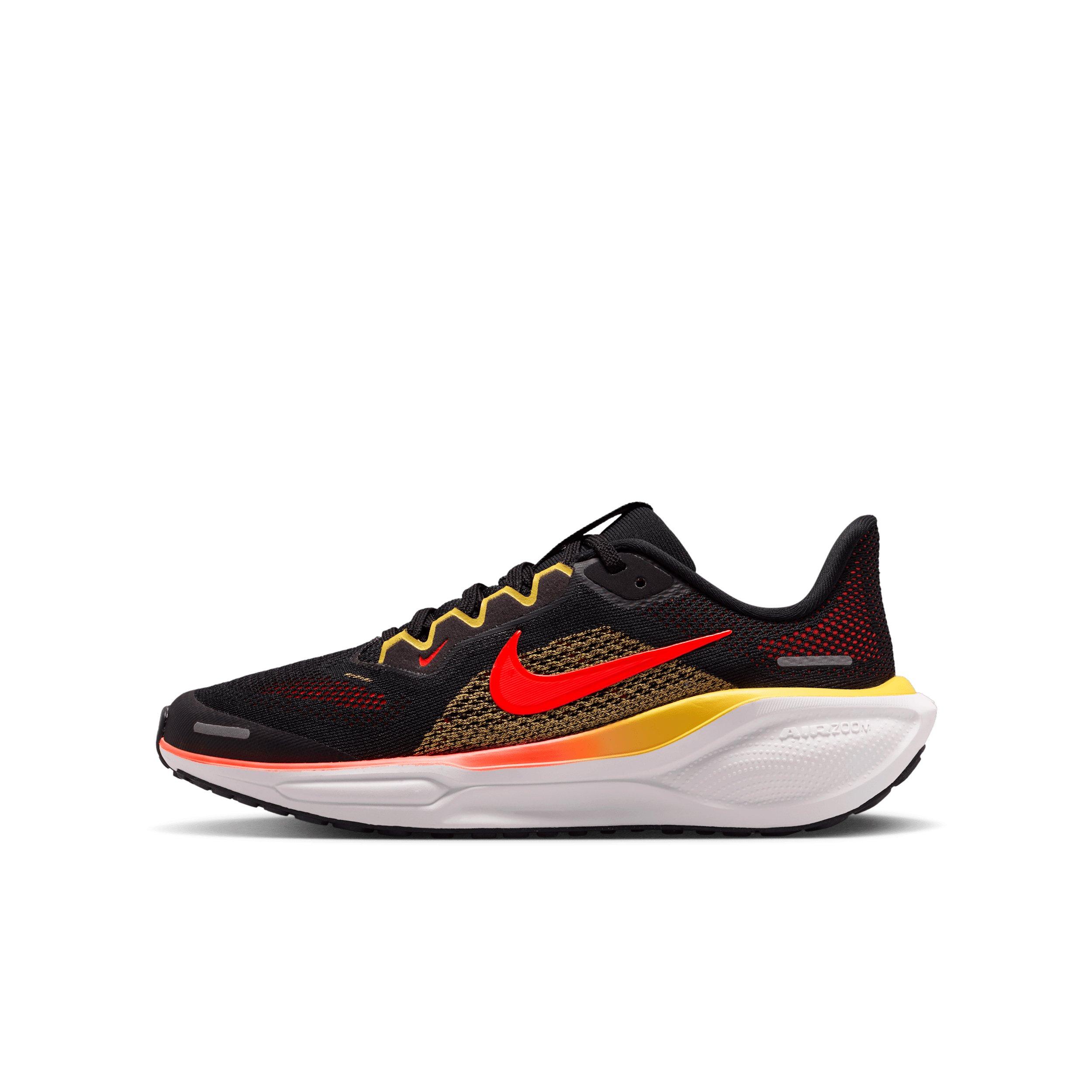 Nike Pegasus 41 "Black/Topaz Gold/Bright Crimson" Grade School Boys' Running Shoe - BLACK/GOLD/CRIMSON Thumbnail View 2