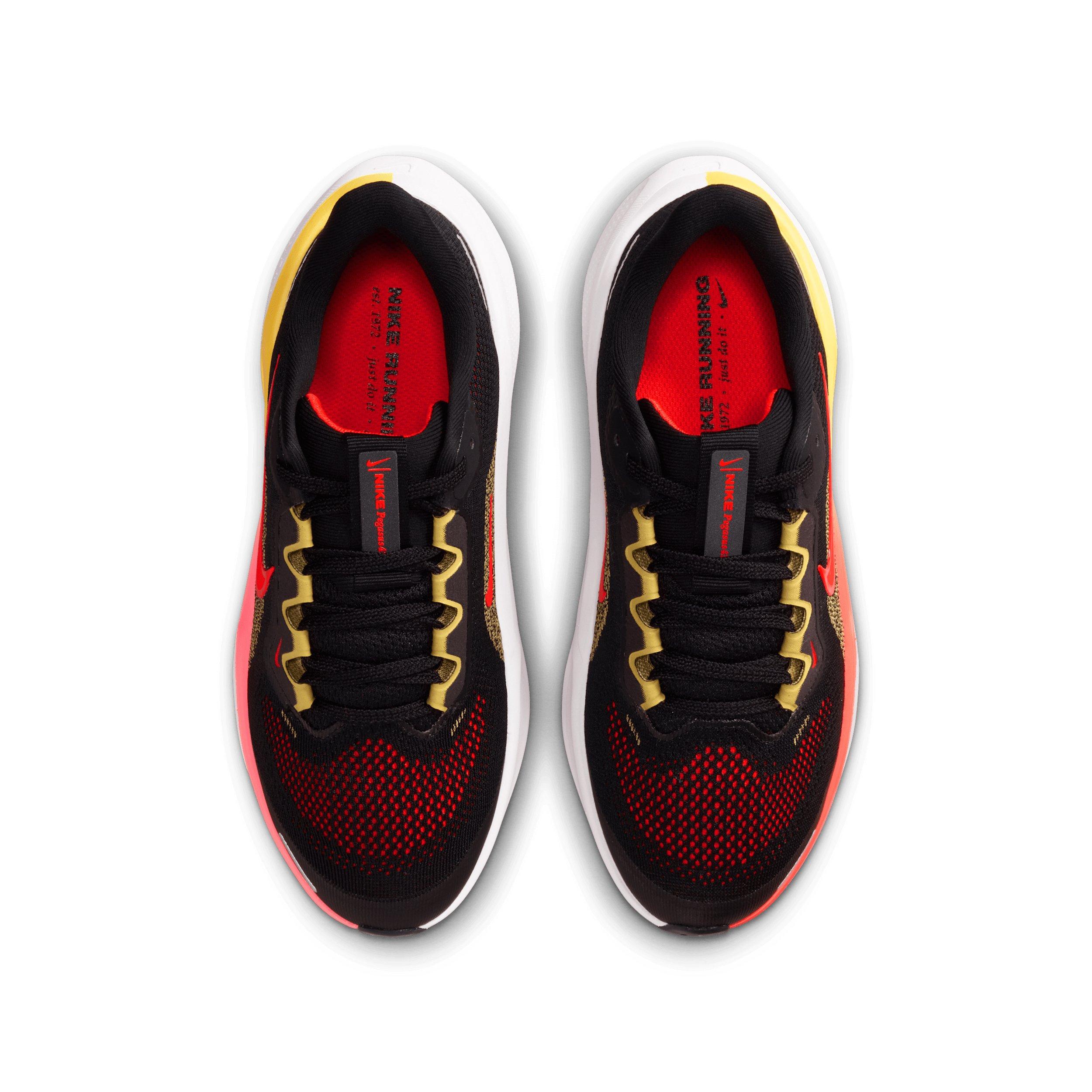 Nike Pegasus 41 "Black/Topaz Gold/Bright Crimson" Grade School Boys' Running Shoe - BLACK/GOLD/CRIMSON Thumbnail View 4