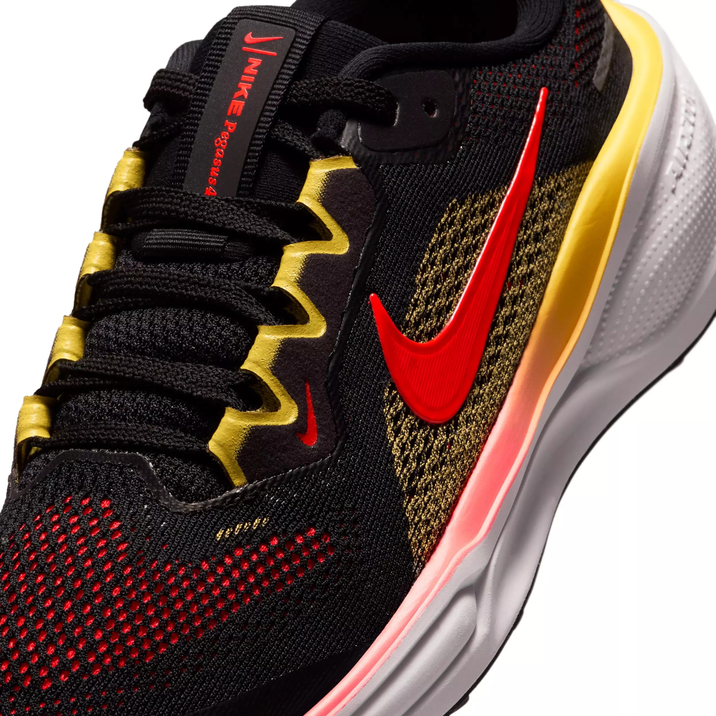 Nike Pegasus 41 "Black/Topaz Gold/Bright Crimson" Grade School Boys' Running Shoe - BLACK/GOLD/CRIMSON