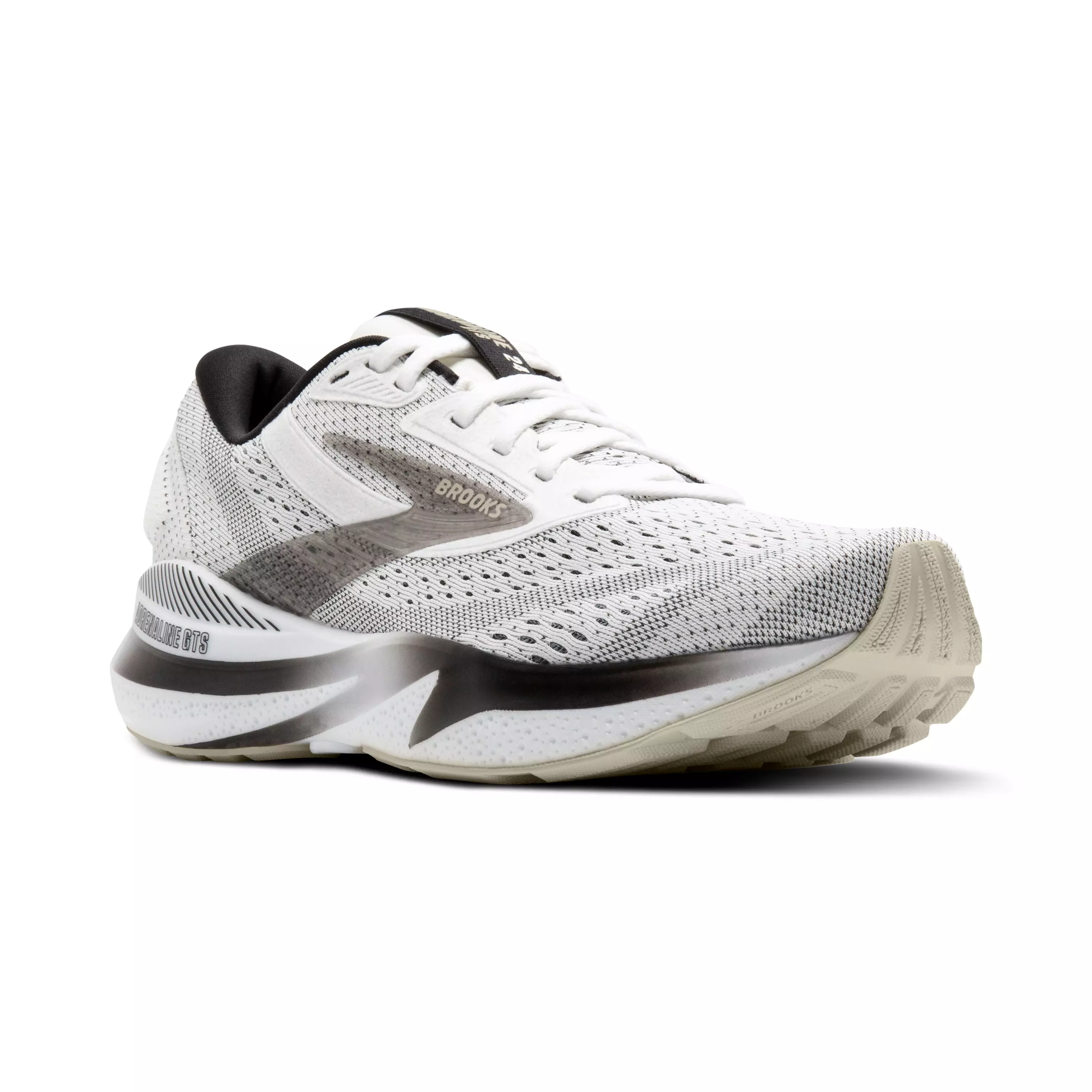 Brooks Adrenaline GTS 24 "White/Black/Pelican" Men's Wide Running Shoe - WHITE/BLACK/PELICAN