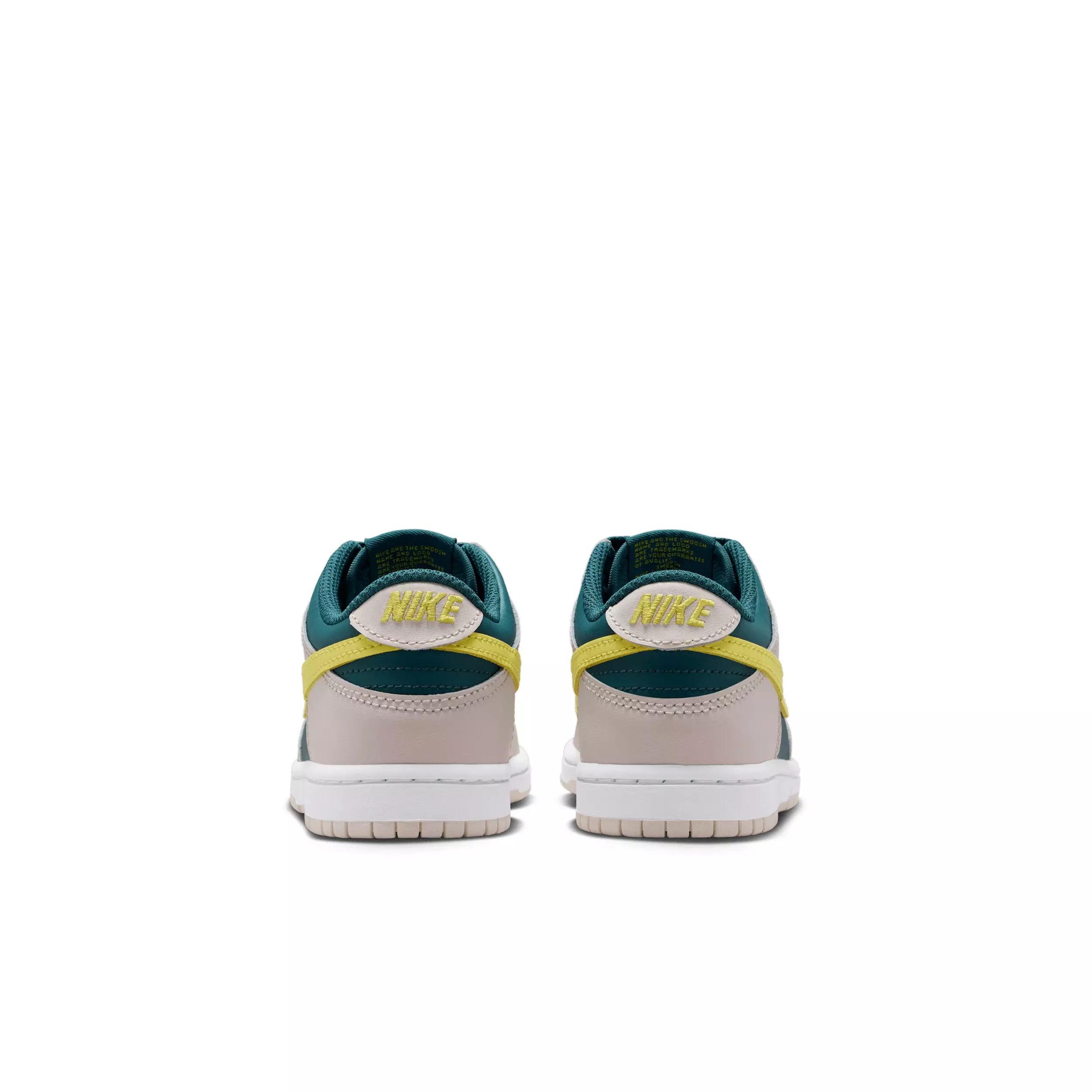 Nike Dunk Low "Dark Teal Green/Dark Teal Green/White/Sonic Yellow" Preschool Boys' Shoe - DK TEAL/DK GREEN/WHITE/YELLOW