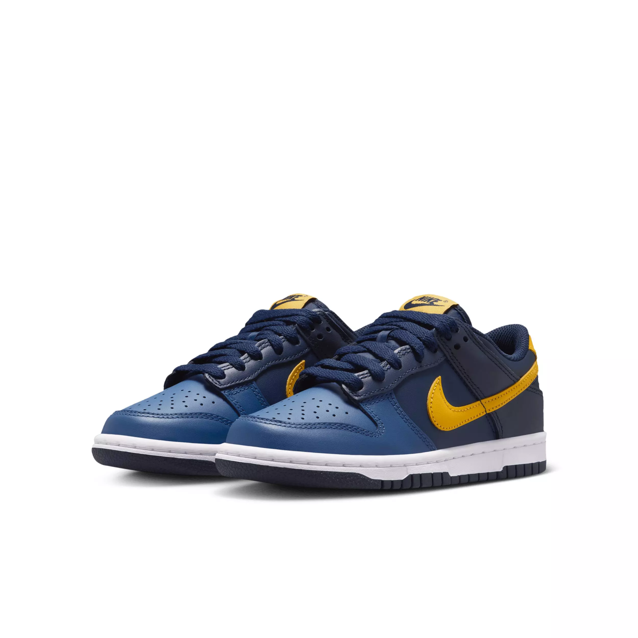 Nike Dunk Low "Midnight Navy/Obsidian/Mystic Navy/Varsity Maize" Grade School Boys' Shoe - NAVY/OBSIDIAN/NAVY/MAIZE