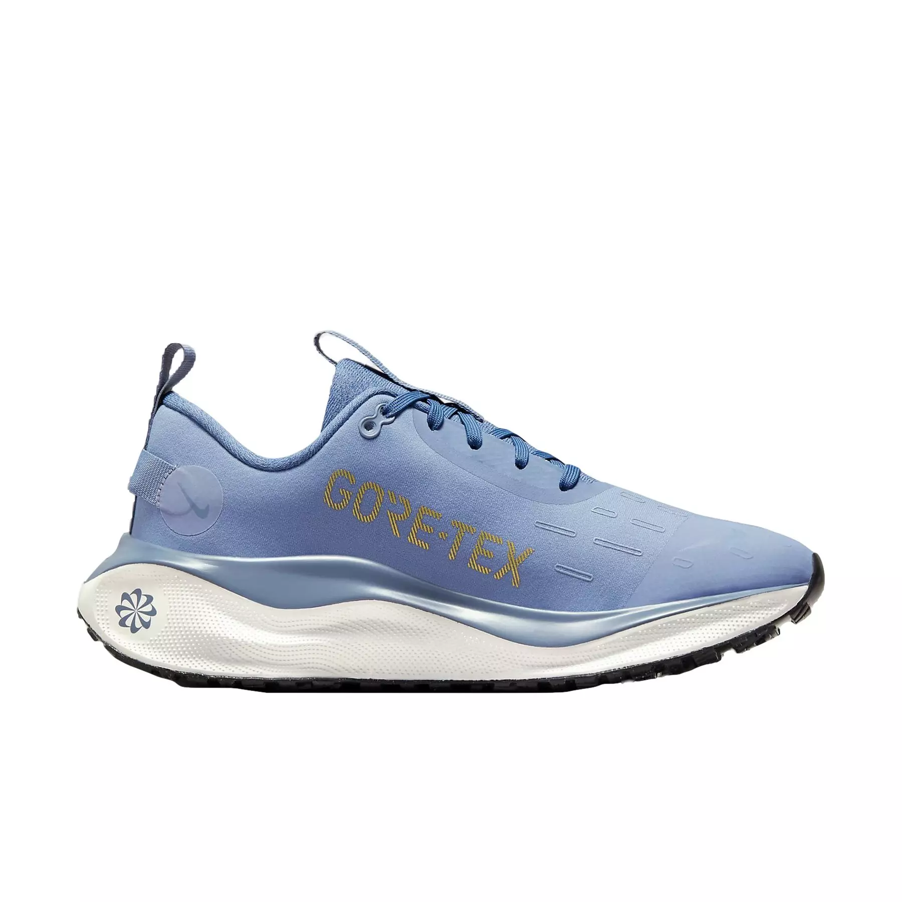 Nike InfinityRN 4 GORE-TEX "Ashen/Blue/Platinum/Gold" Women's Waterproof Road Running Shoe - BLUE/GOLD