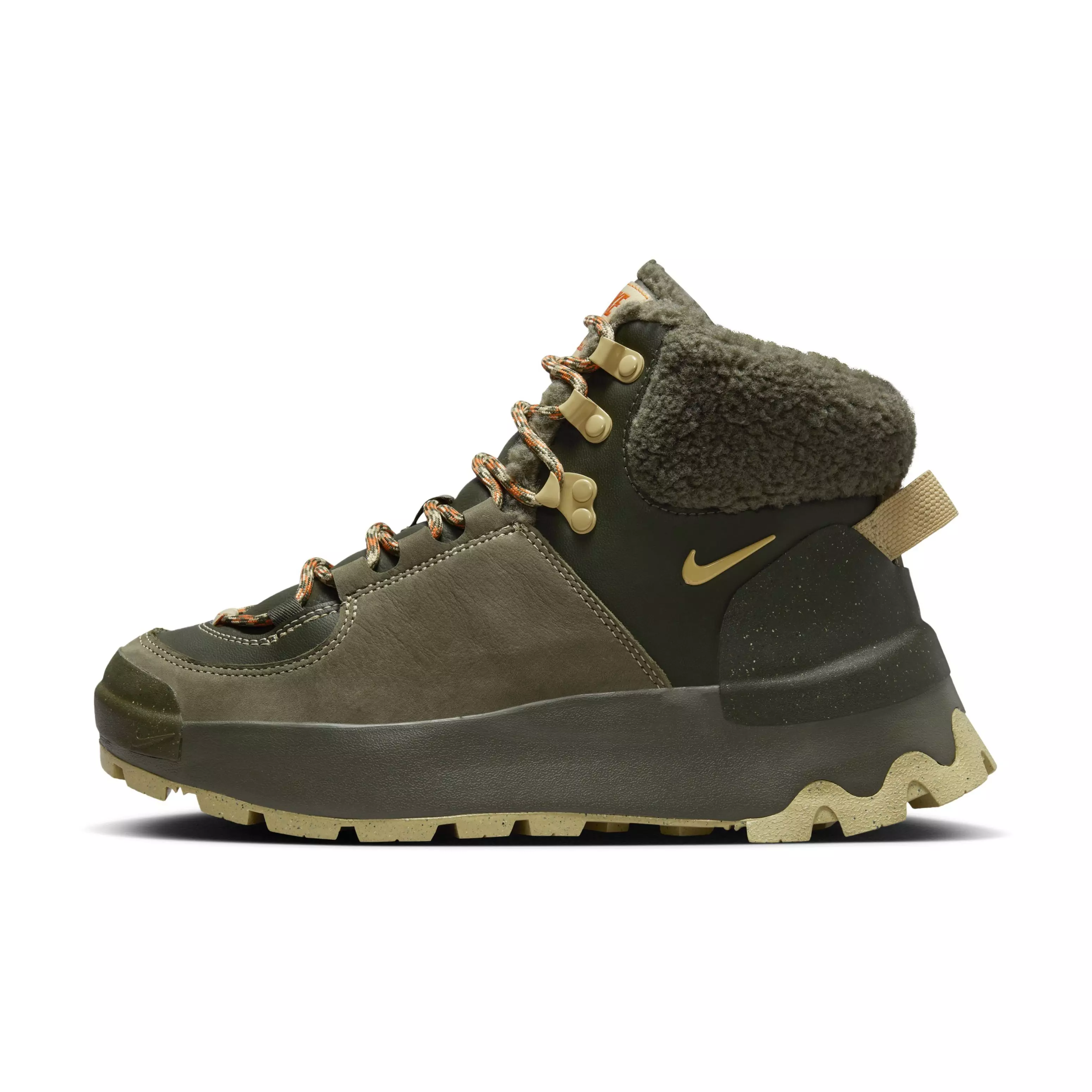 Nike City Classic Premium "Cargo Khaki/Medium Olive/Campfire Orange/Sesame" Women's Boot - GREEN