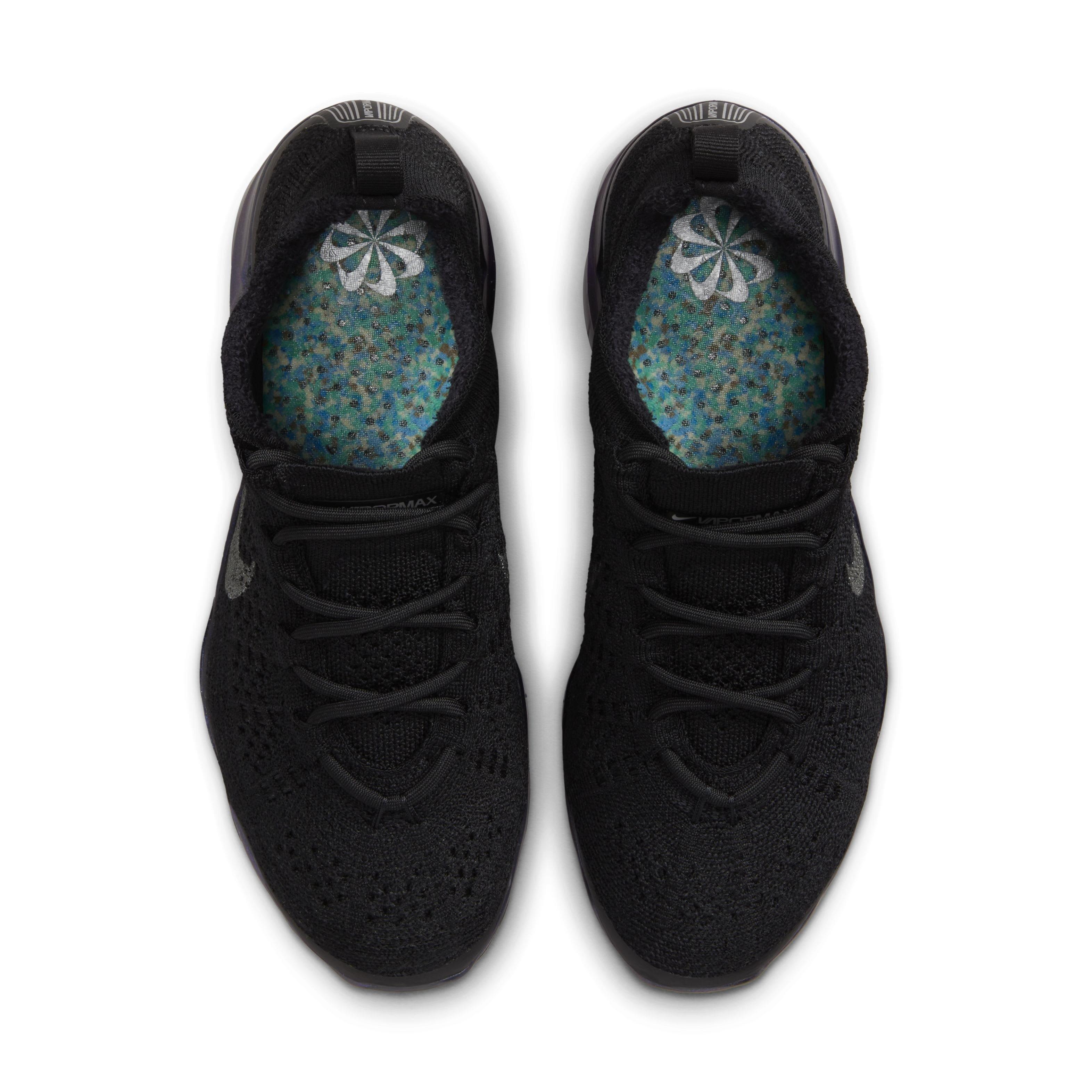 Nike Air VaporMax 2023 Flyknit "Black/Metallic Silver/Multi-Color" Women's Shoe - BLACK/SILVER/MULTI Thumbnail View 4