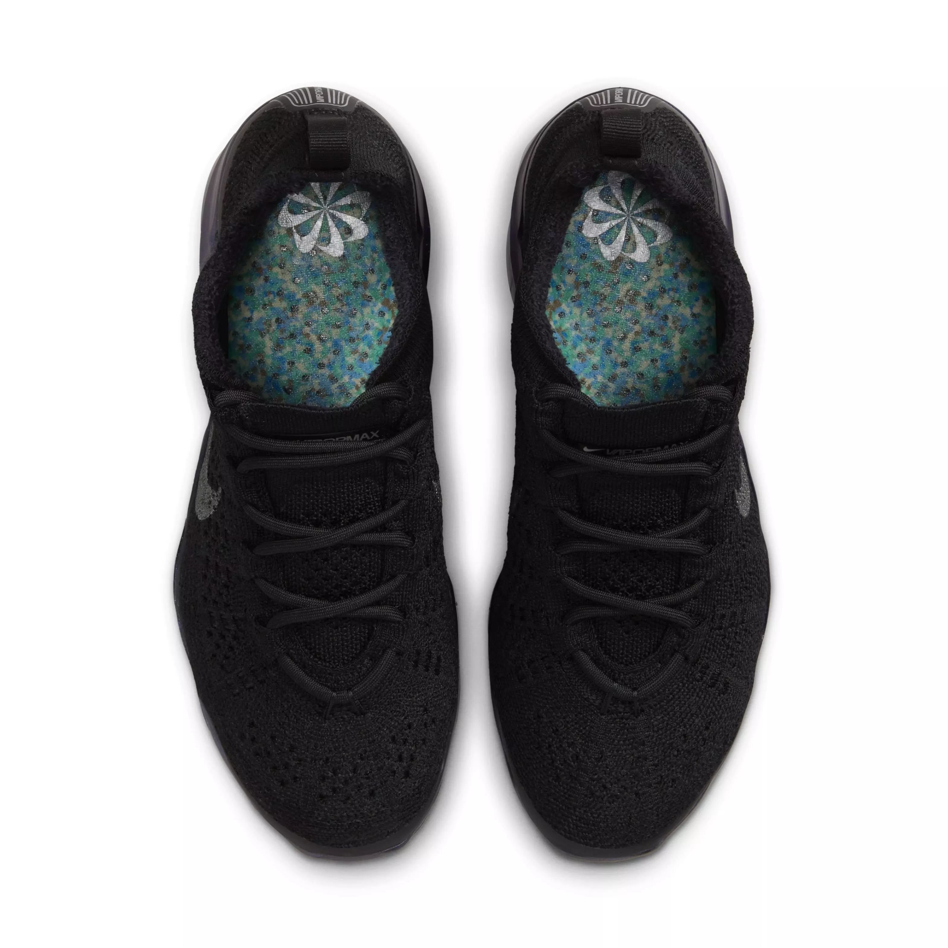 Nike Air VaporMax 2023 Flyknit "Black/Metallic Silver/Multi-Color" Women's Shoe - BLACK/SILVER/MULTI