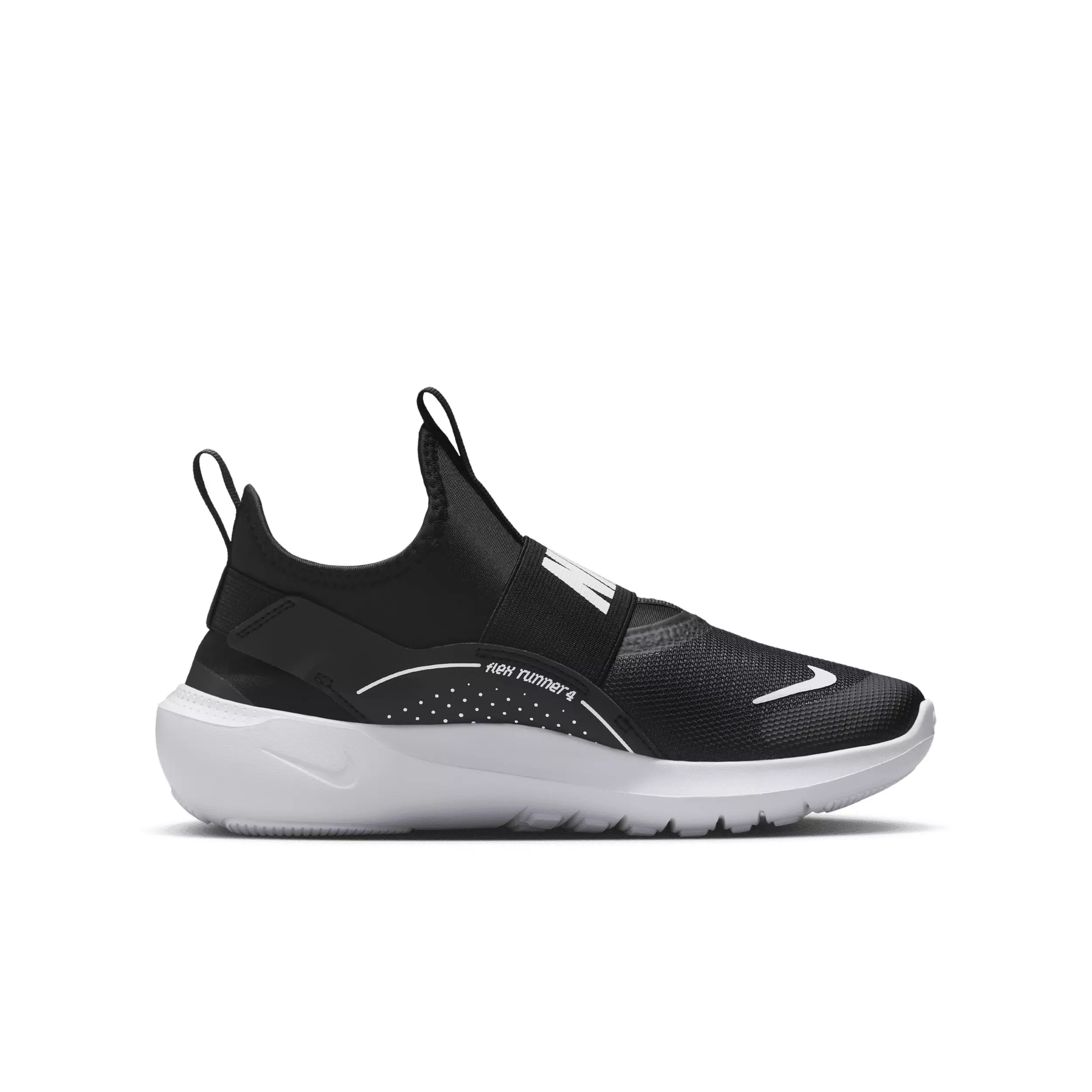 Nike Flex Runner 4 "Black/White/White/Black" Grade School Boys' Running Shoe - BLACK/WHITE/WHITE/BLACK