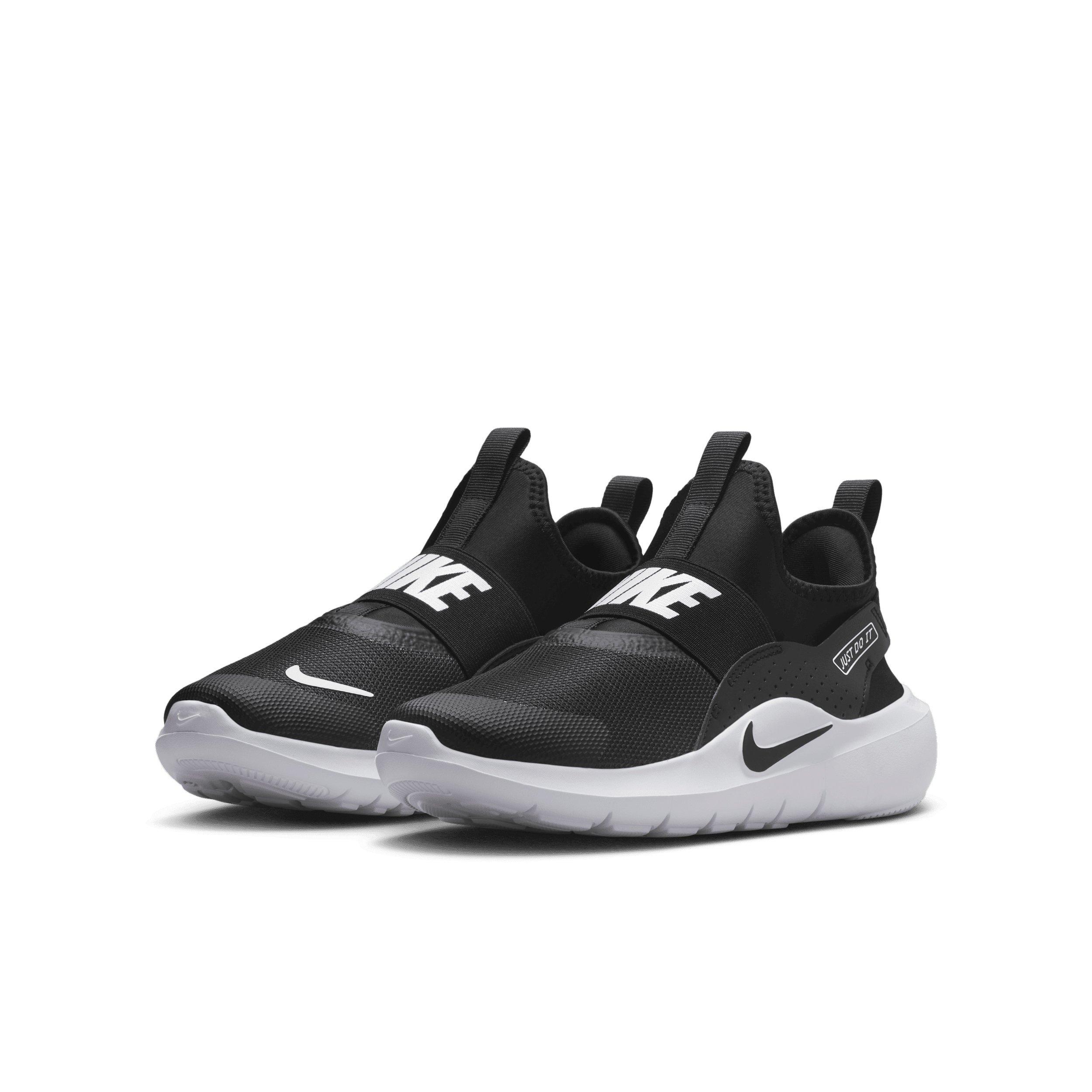 Nike Flex Runner 4 "Black/White/White/Black" Grade School Boys' Running Shoe - BLACK/WHITE/WHITE/BLACK Thumbnail View 3