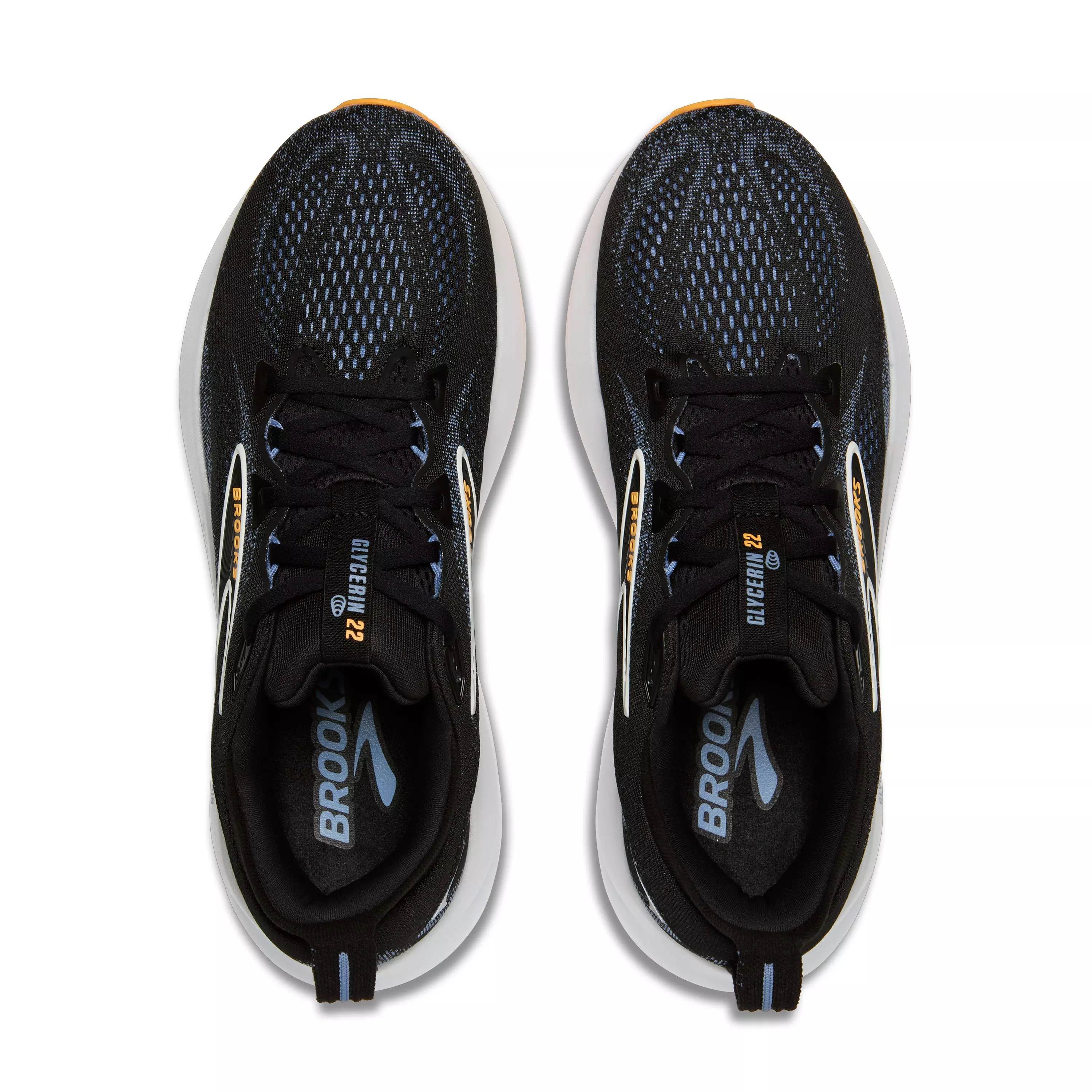 Brooks Glycerin 22 "Black/Country Blue/Orange Pop" Men's Running Shoe - BLACK/BLUE/ORANGE