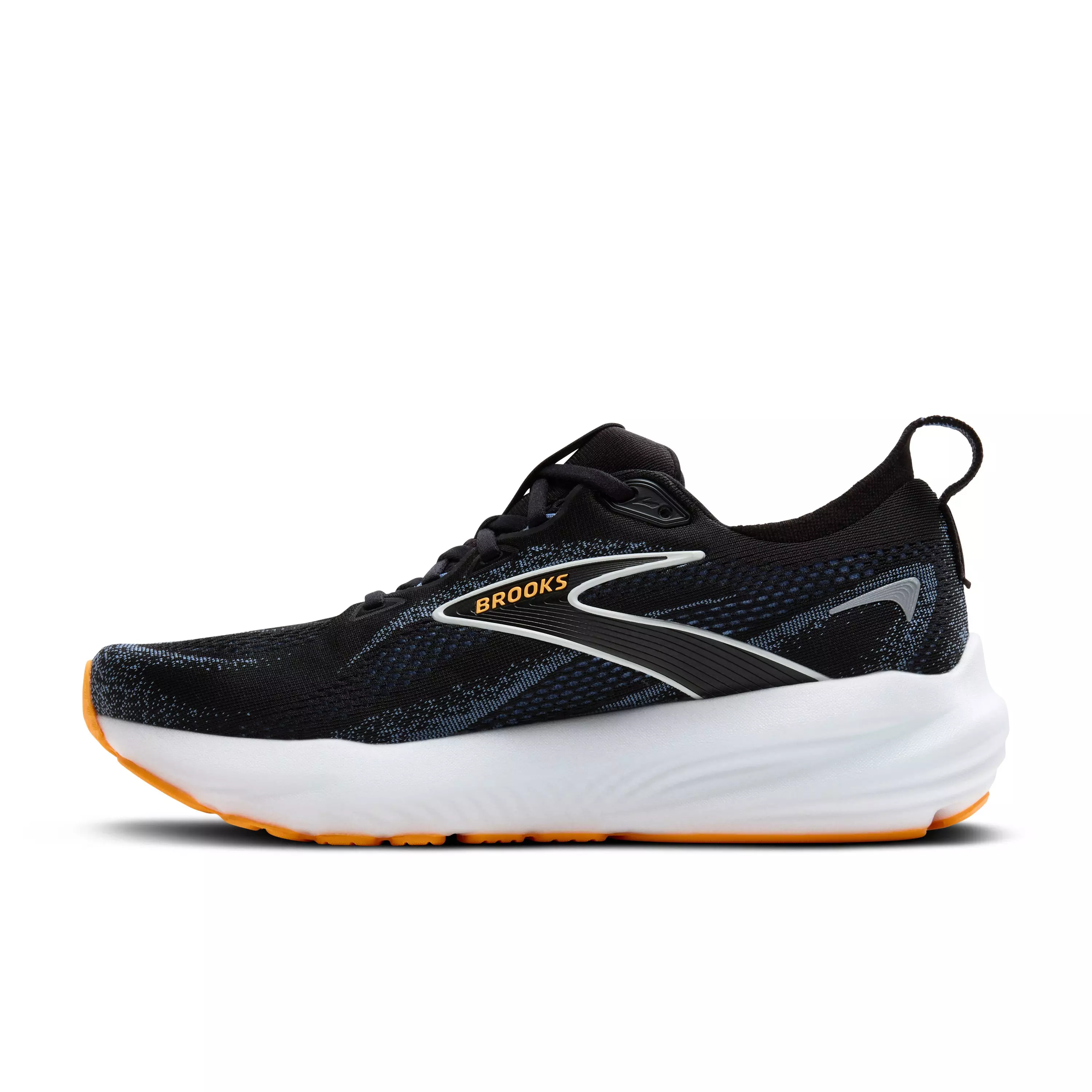 Brooks Glycerin 22 "Black/Country Blue/Orange Pop" Men's Wide Running Shoe - BLACK/BLUE/ORANGE
