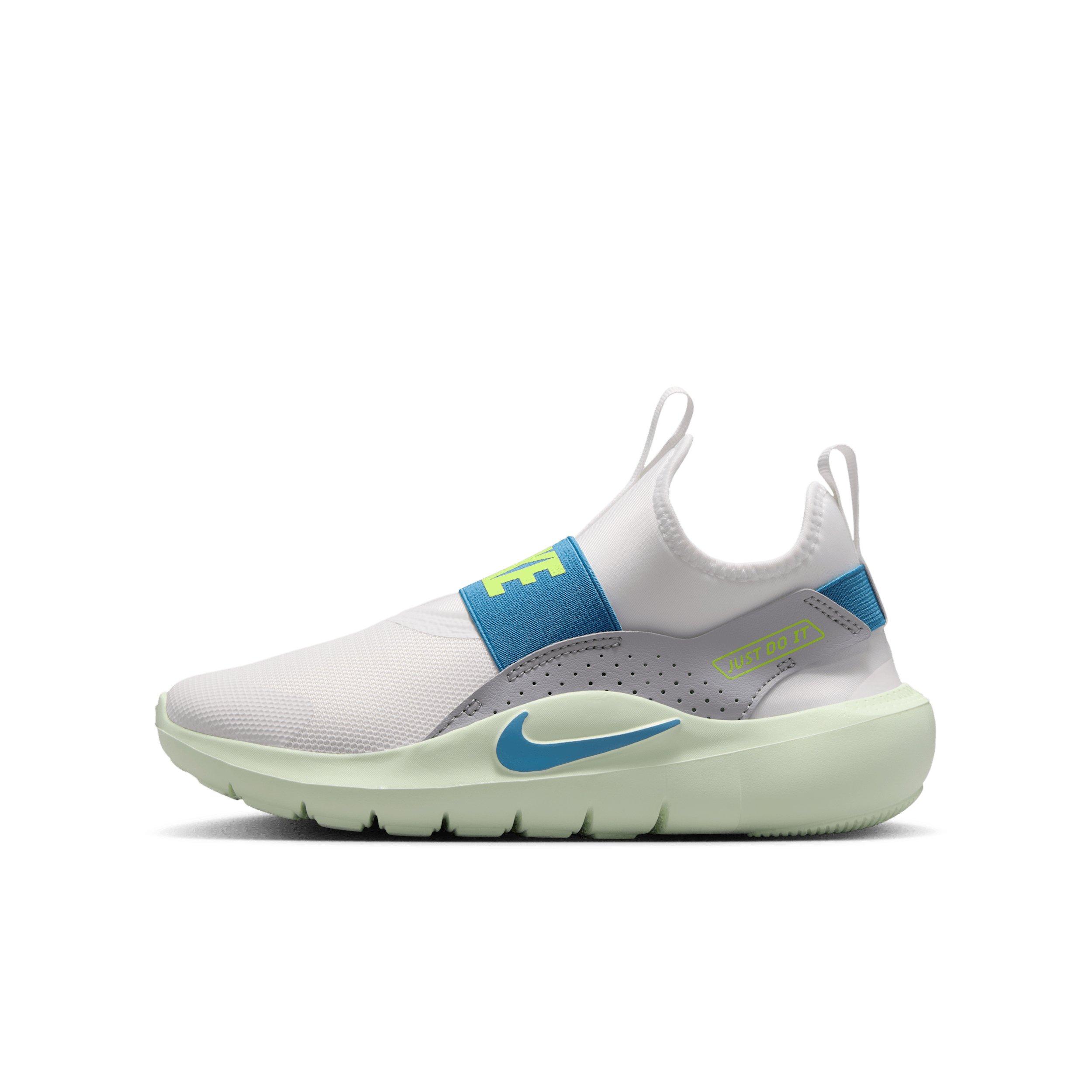 Nike Flex Runner 4 "Summit White/Wolf Grey/Volt Tint/Dutch Blue" Grade School Boys' Running Shoe - WHITE/GREY/VOLT/BLUE Thumbnail View 2