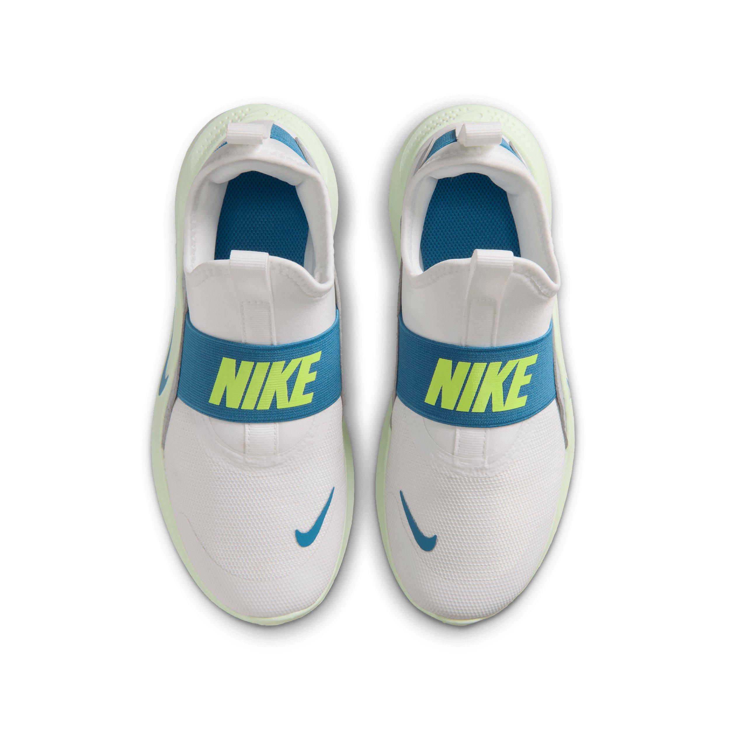 Nike Flex Runner 4 "Summit White/Wolf Grey/Volt Tint/Dutch Blue" Grade School Boys' Running Shoe - WHITE/GREY/VOLT/BLUE Thumbnail View 4