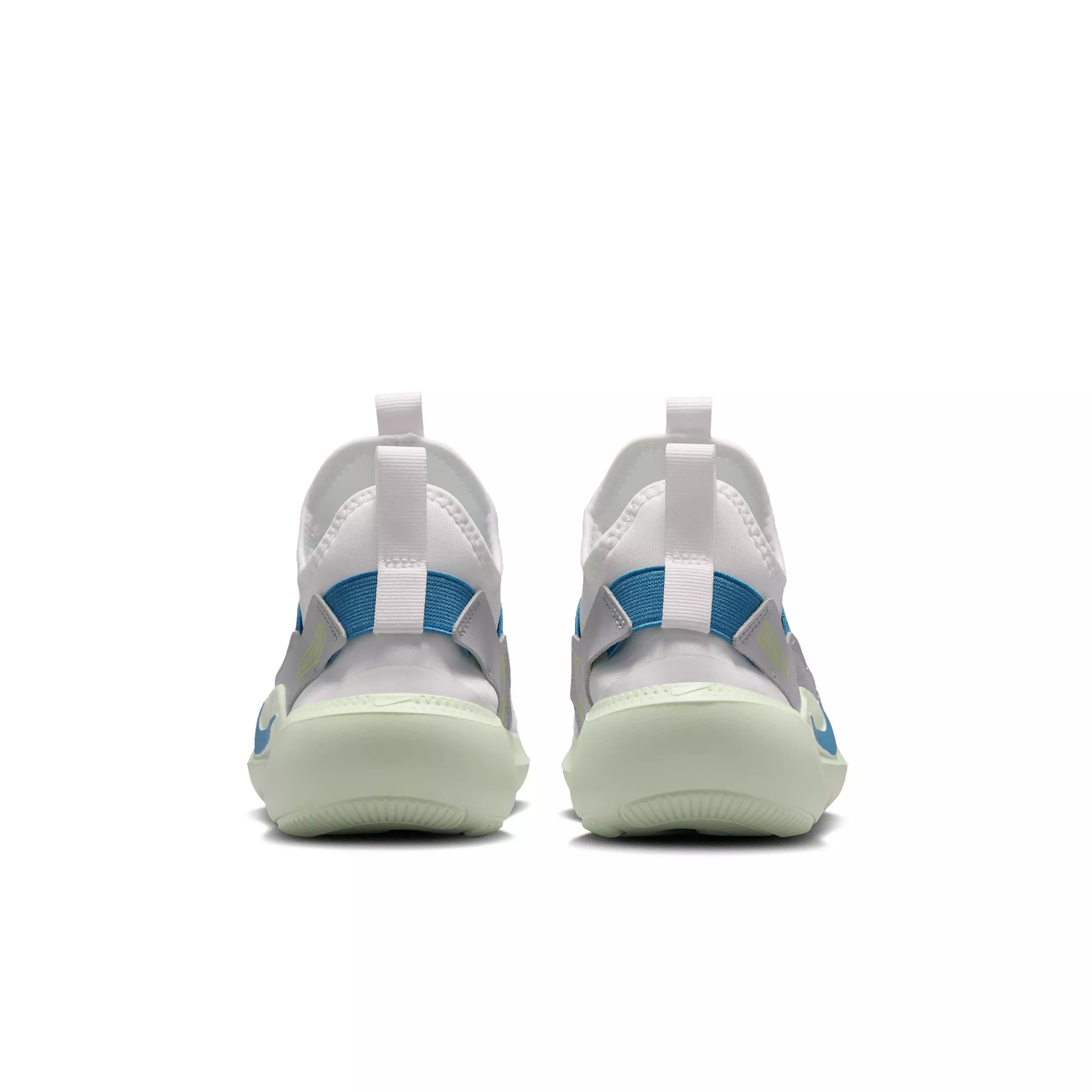 Nike Flex Runner 4 "Summit White/Wolf Grey/Volt Tint/Dutch Blue" Grade School Boys' Running Shoe - WHITE/GREY/VOLT/BLUE