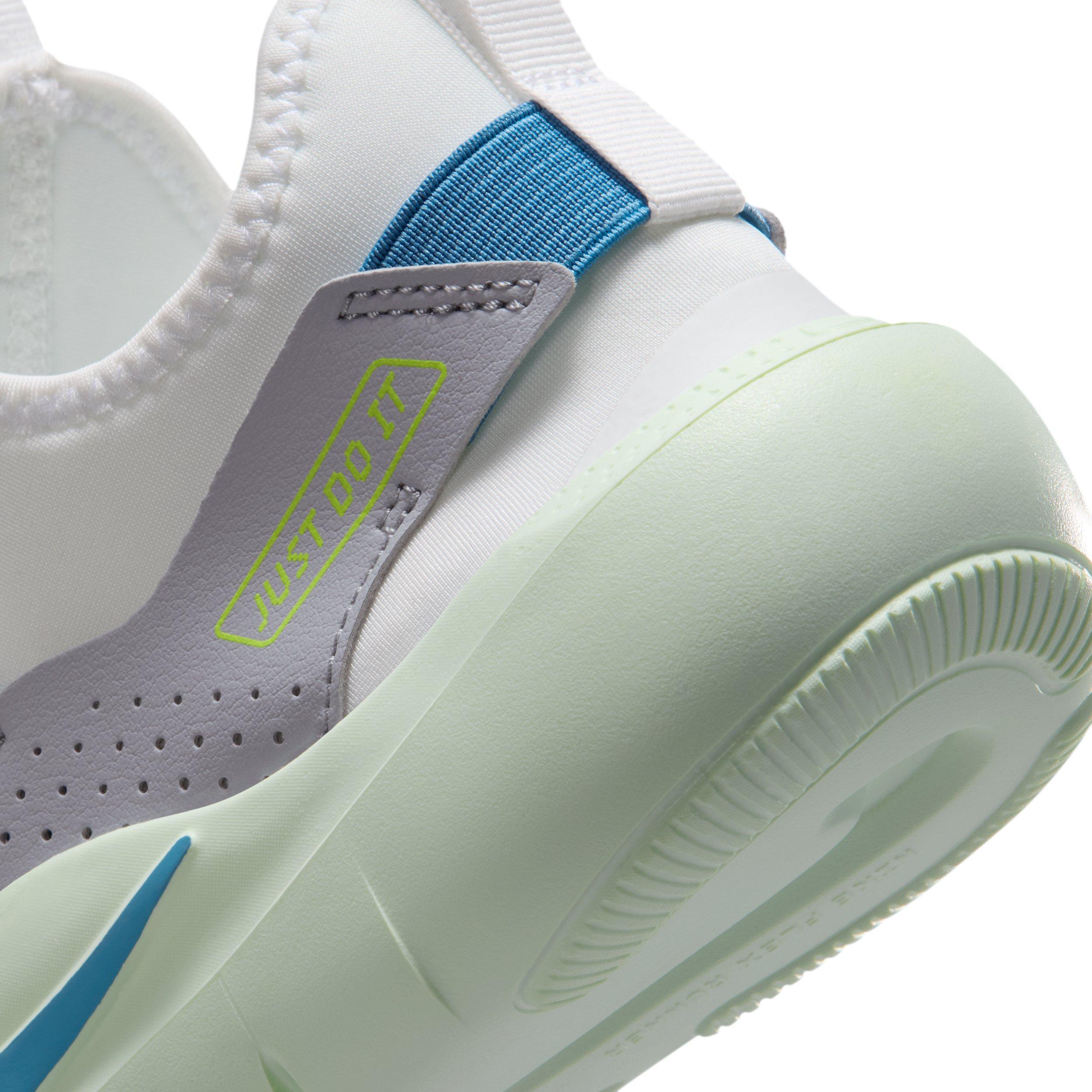 Nike Flex Runner 4 "Summit White/Wolf Grey/Volt Tint/Dutch Blue" Grade School Boys' Running Shoe - WHITE/GREY/VOLT/BLUE Thumbnail View 8