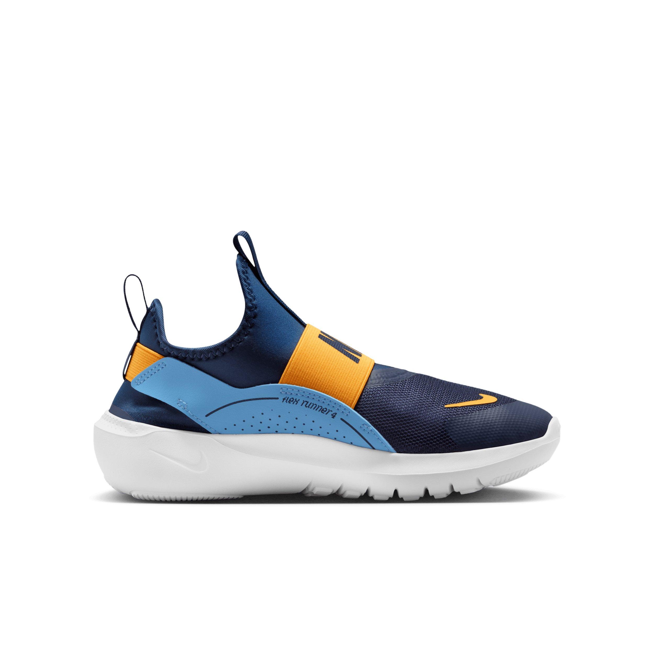 Nike Flex Runner 4 "Midnight Navy/Blue/White/Laser Orange" Grade School Boys' Running Shoe - NAVY/BLUE/WHITE/ORANGE Thumbnail View 1