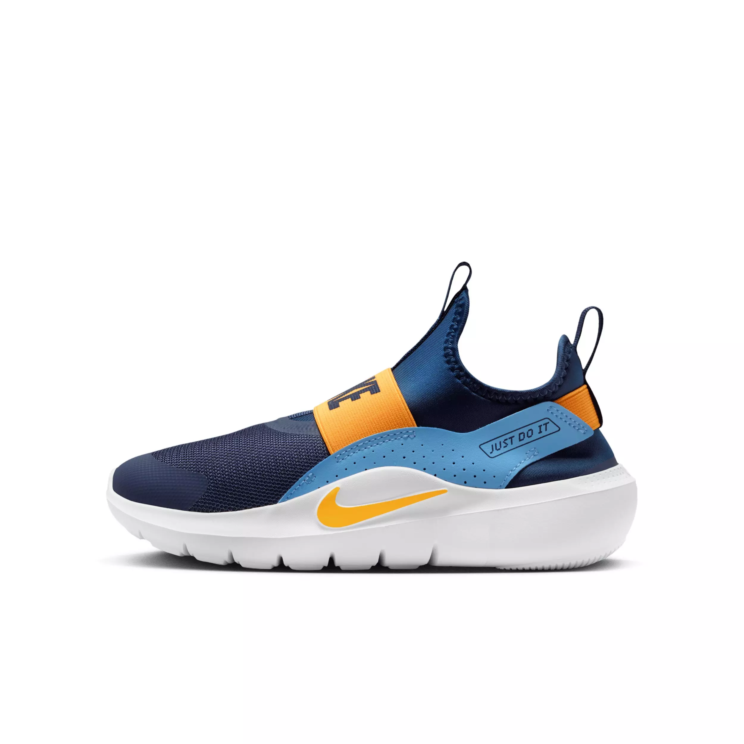 Nike Flex Runner 4 "Midnight Navy/Blue/White/Laser Orange" Grade School Boys' Running Shoe - NAVY/BLUE/WHITE/ORANGE