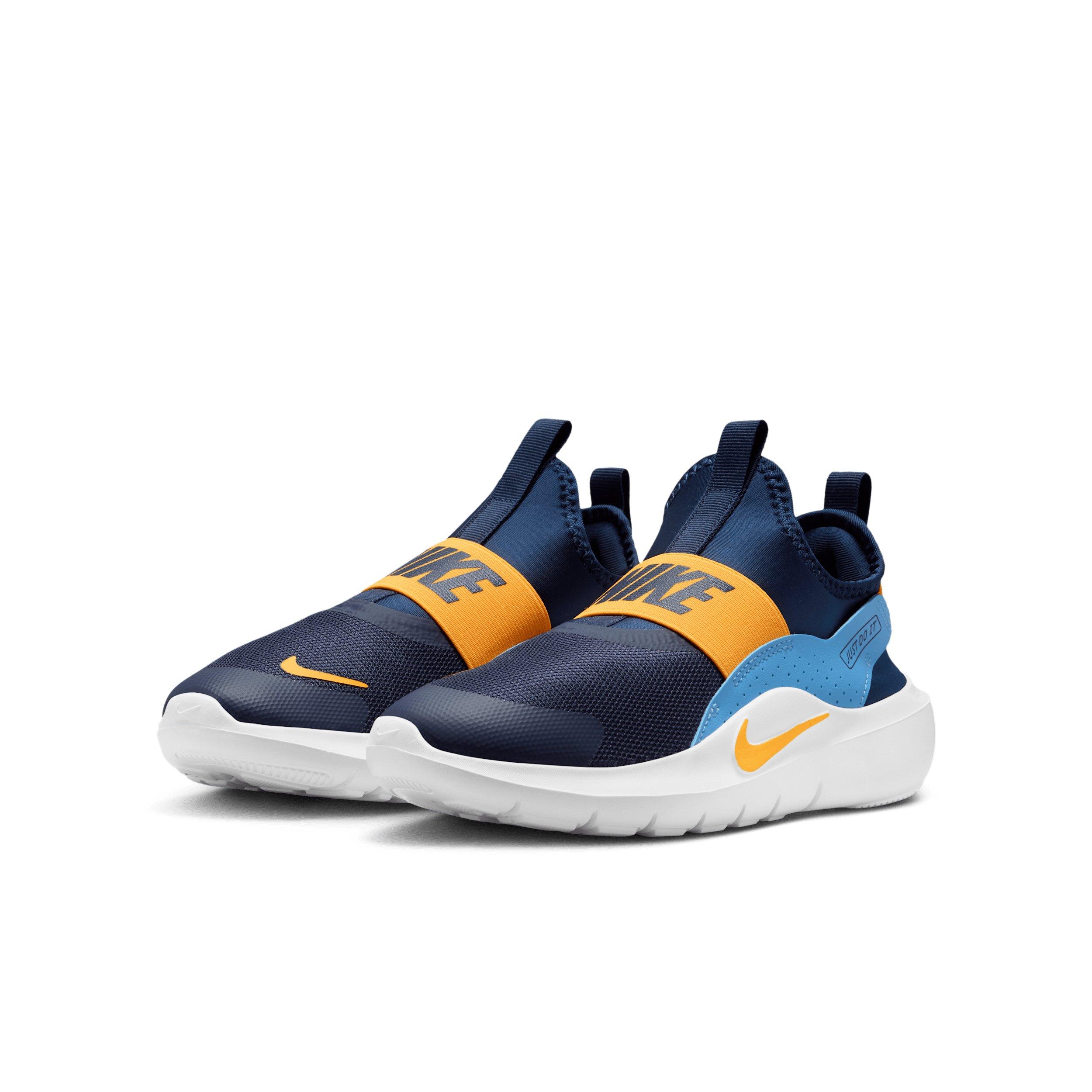 Nike Flex Runner 4 "Midnight Navy/Blue/White/Laser Orange" Grade School Boys' Running Shoe - NAVY/BLUE/WHITE/ORANGE Thumbnail View 3