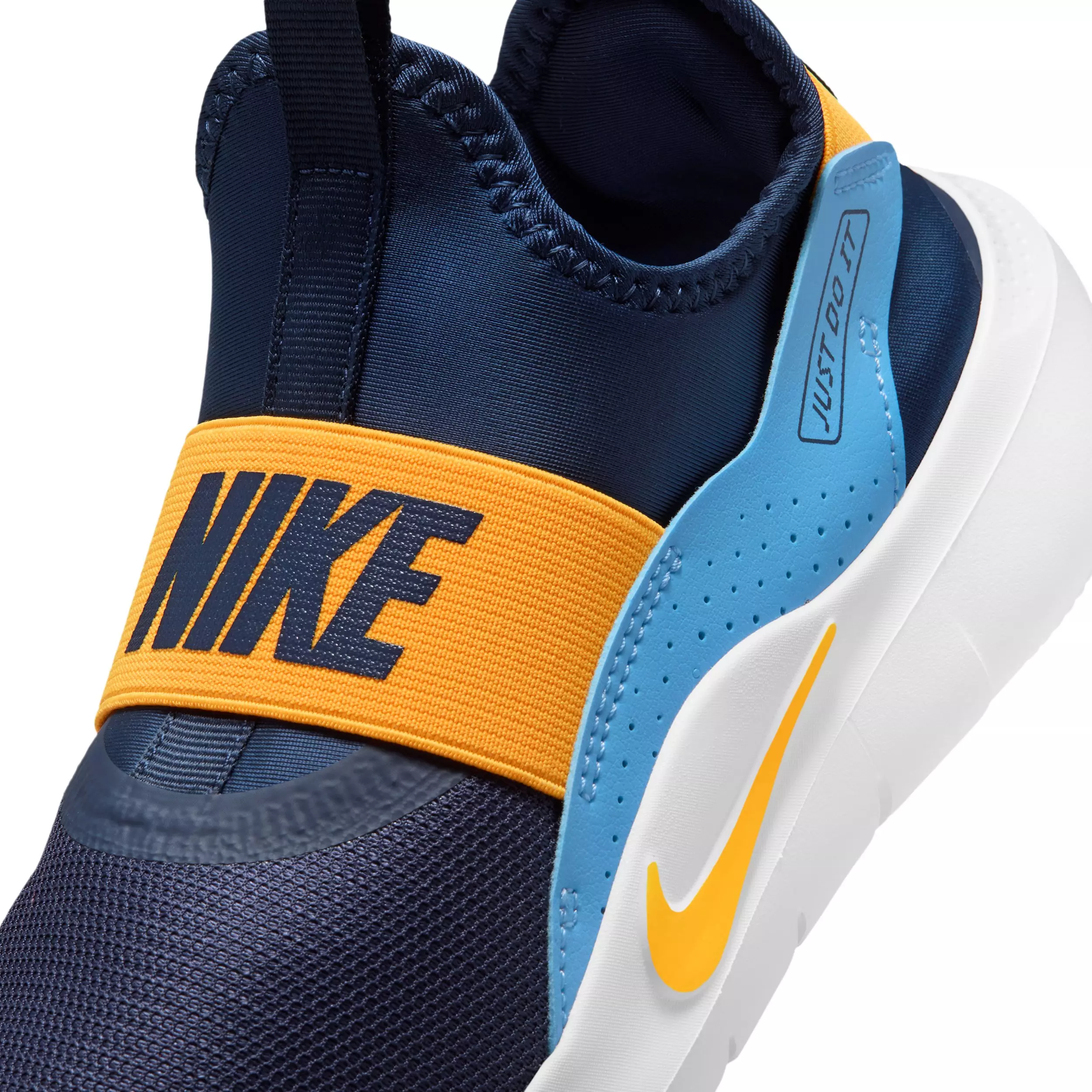 Nike Flex Runner 4 "Midnight Navy/Blue/White/Laser Orange" Grade School Boys' Running Shoe - NAVY/BLUE/WHITE/ORANGE