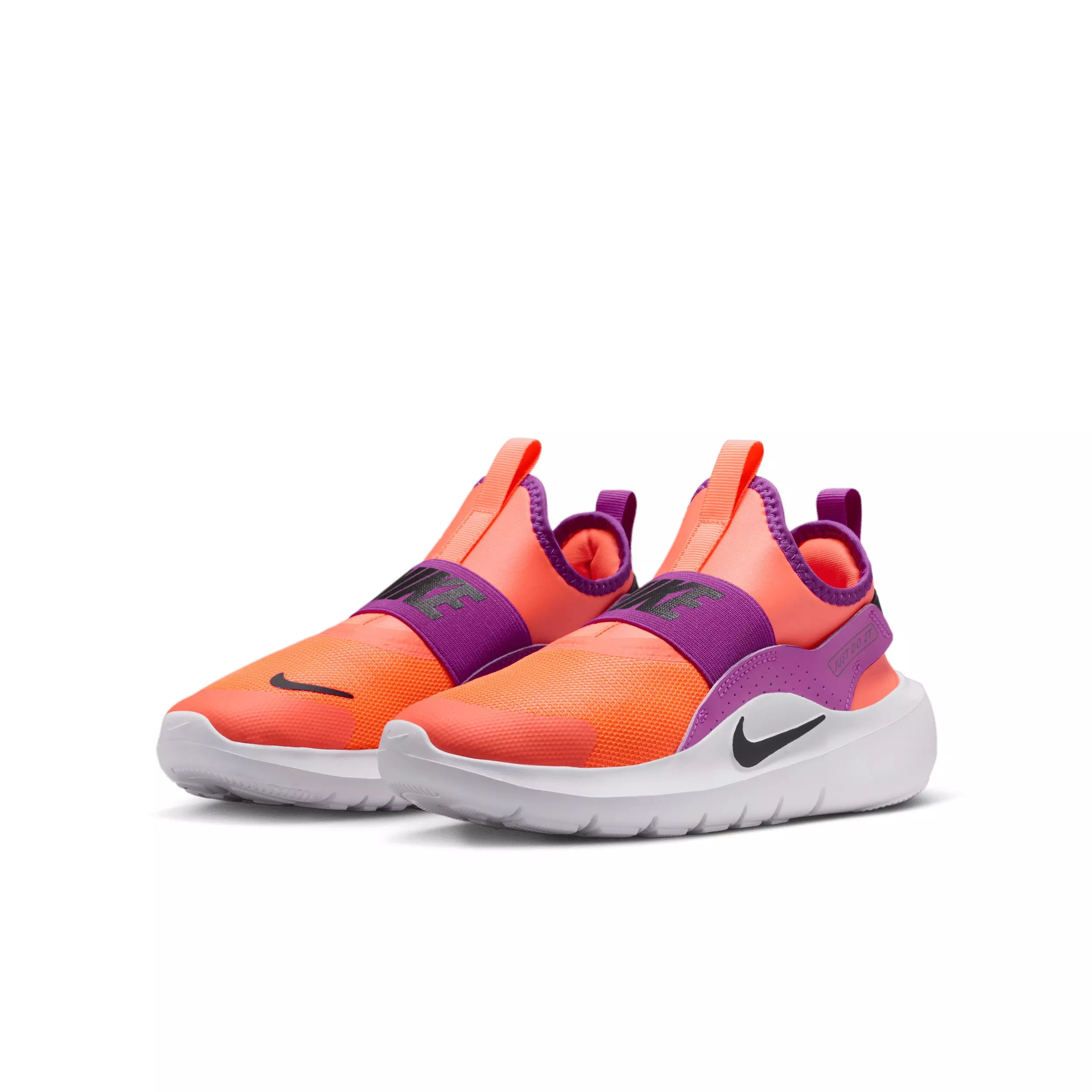 Nike Flex Runner 4 "Bright Mango/Vivid Purple/White/Anthracite" Grade School Girls' Running Shoe - MANGO/PURPLE/WHITE/ANTHRACITE