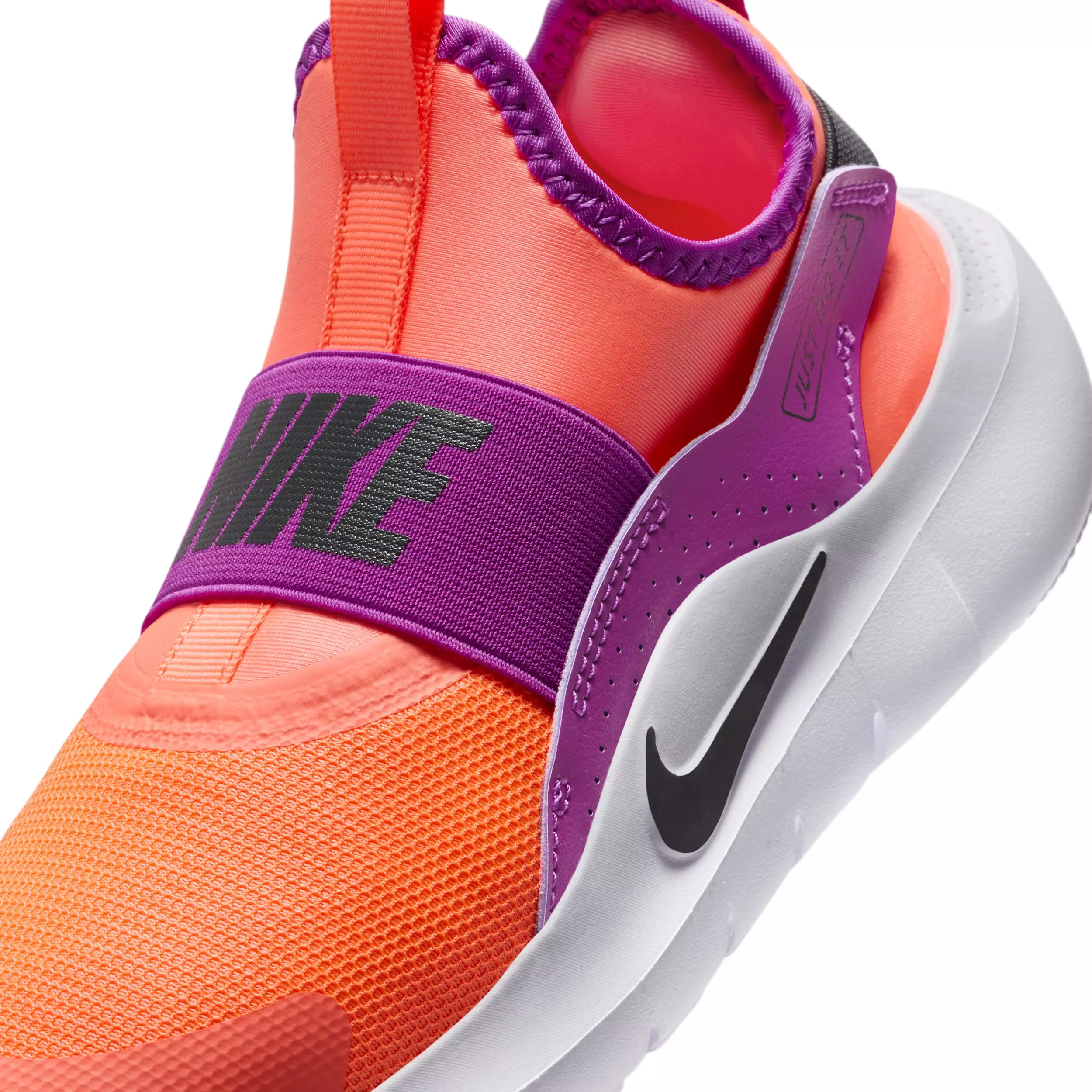 Nike Flex Runner 4 "Bright Mango/Vivid Purple/White/Anthracite" Grade School Girls' Running Shoe - MANGO/PURPLE/WHITE/ANTHRACITE