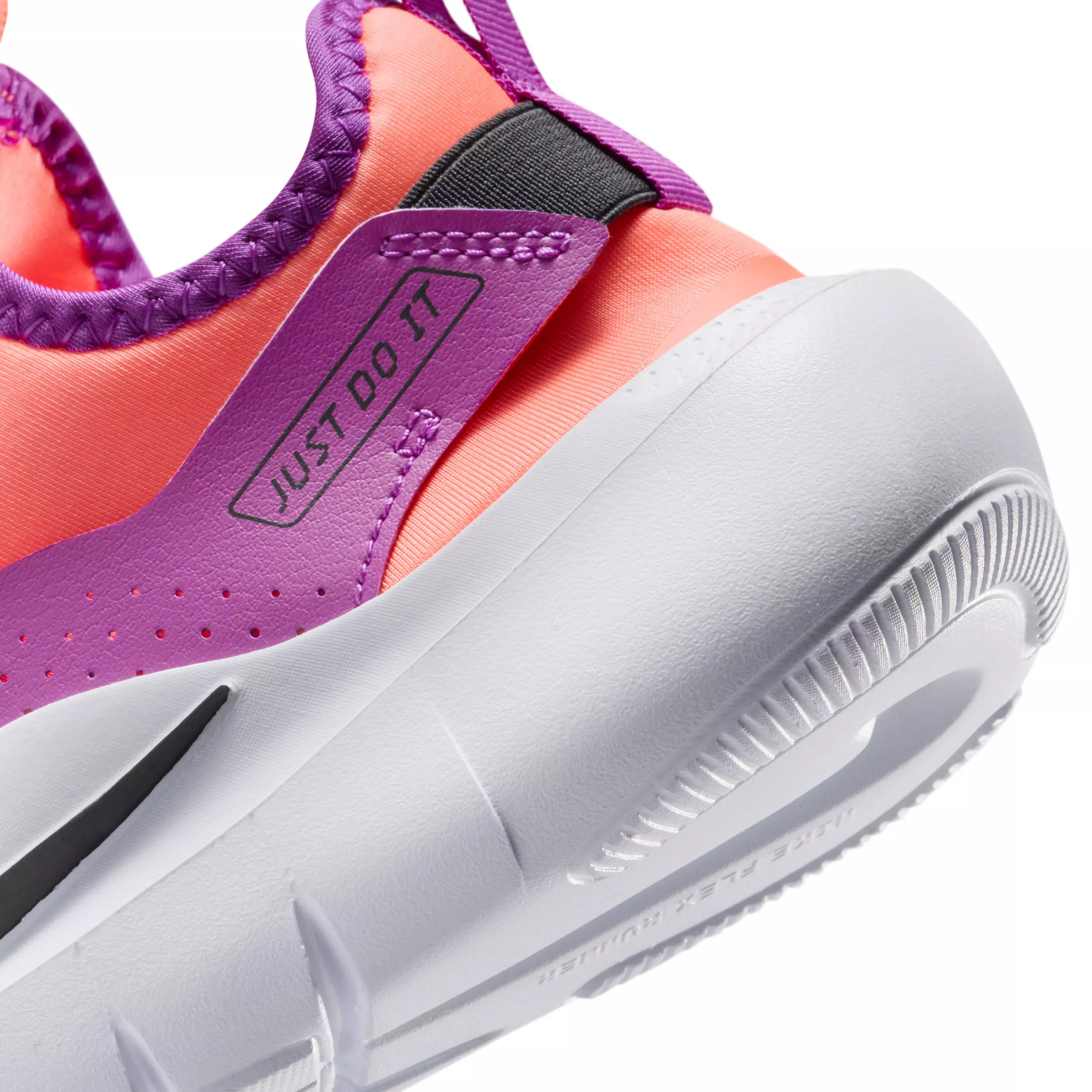 Nike Flex Runner 4 "Bright Mango/Vivid Purple/White/Anthracite" Grade School Girls' Running Shoe - MANGO/PURPLE/WHITE/ANTHRACITE