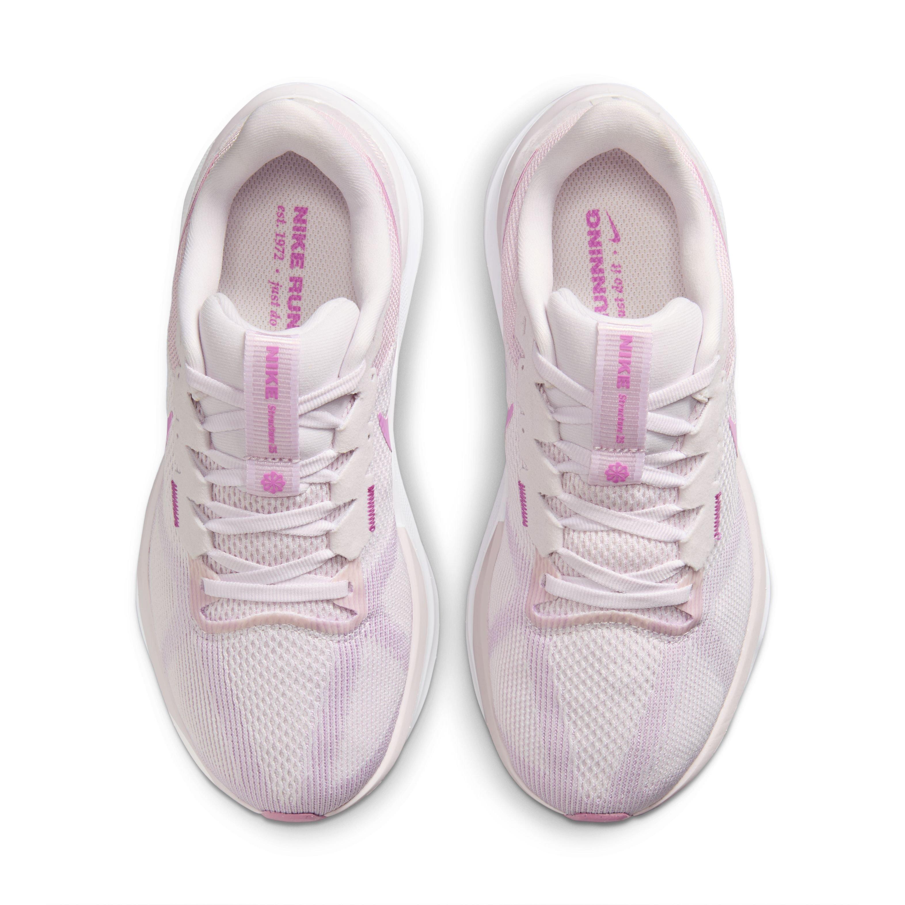 Nike Structure 25 "Pearl Pink/White/Pink Foam/Playful Pink" Women's Wide Running Shoe - PINK/WHITE/PINK/PINK Thumbnail View 4