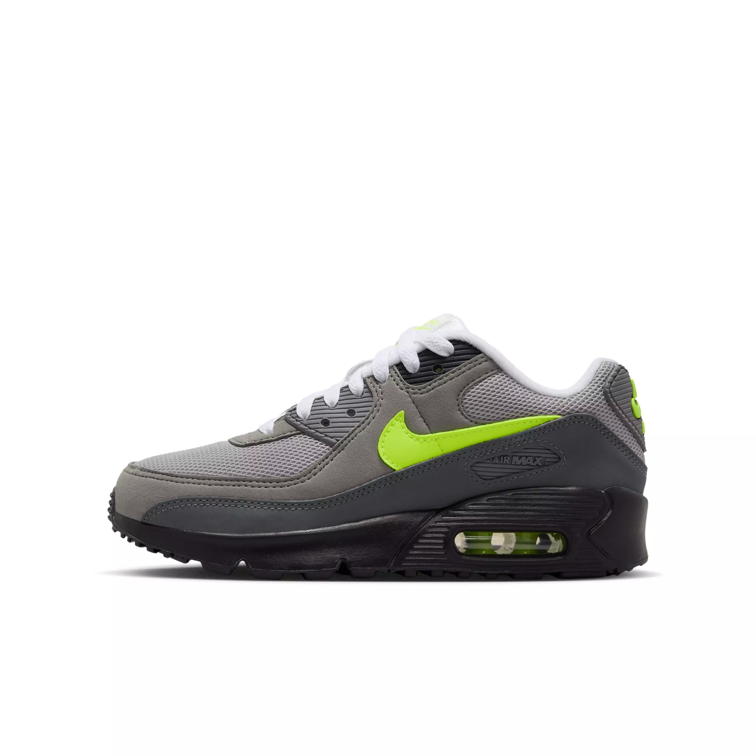 Nike Air Max 90 "Neon Yellow" Grade School Boys' Shoe - BLACK/ANTHRACITE/CHARCOAL/YELLOW