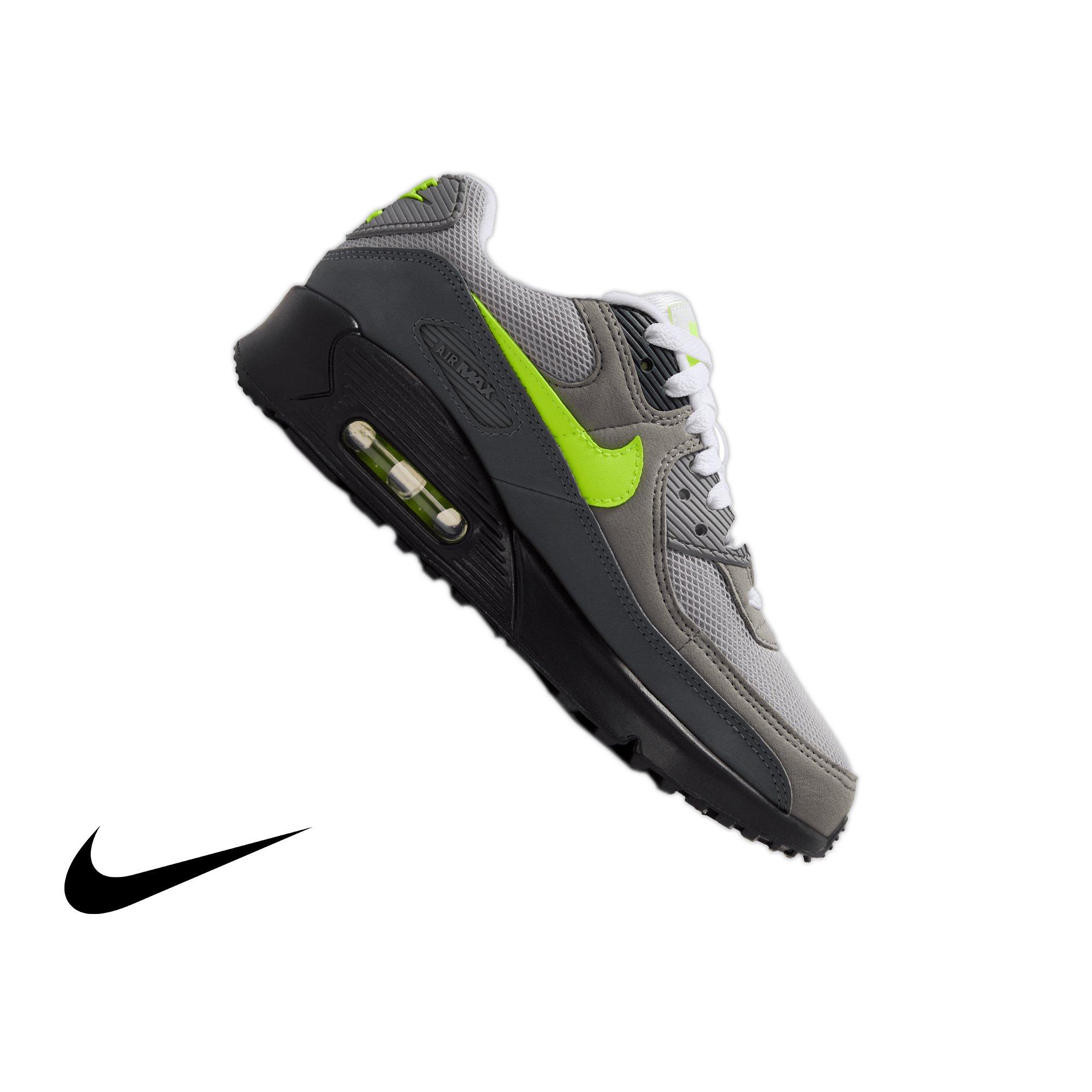Nike Air Max 90 "Neon Yellow" Grade School Boys' Shoe - BLACK/ANTHRACITE/CHARCOAL/YELLOW Thumbnail View 1