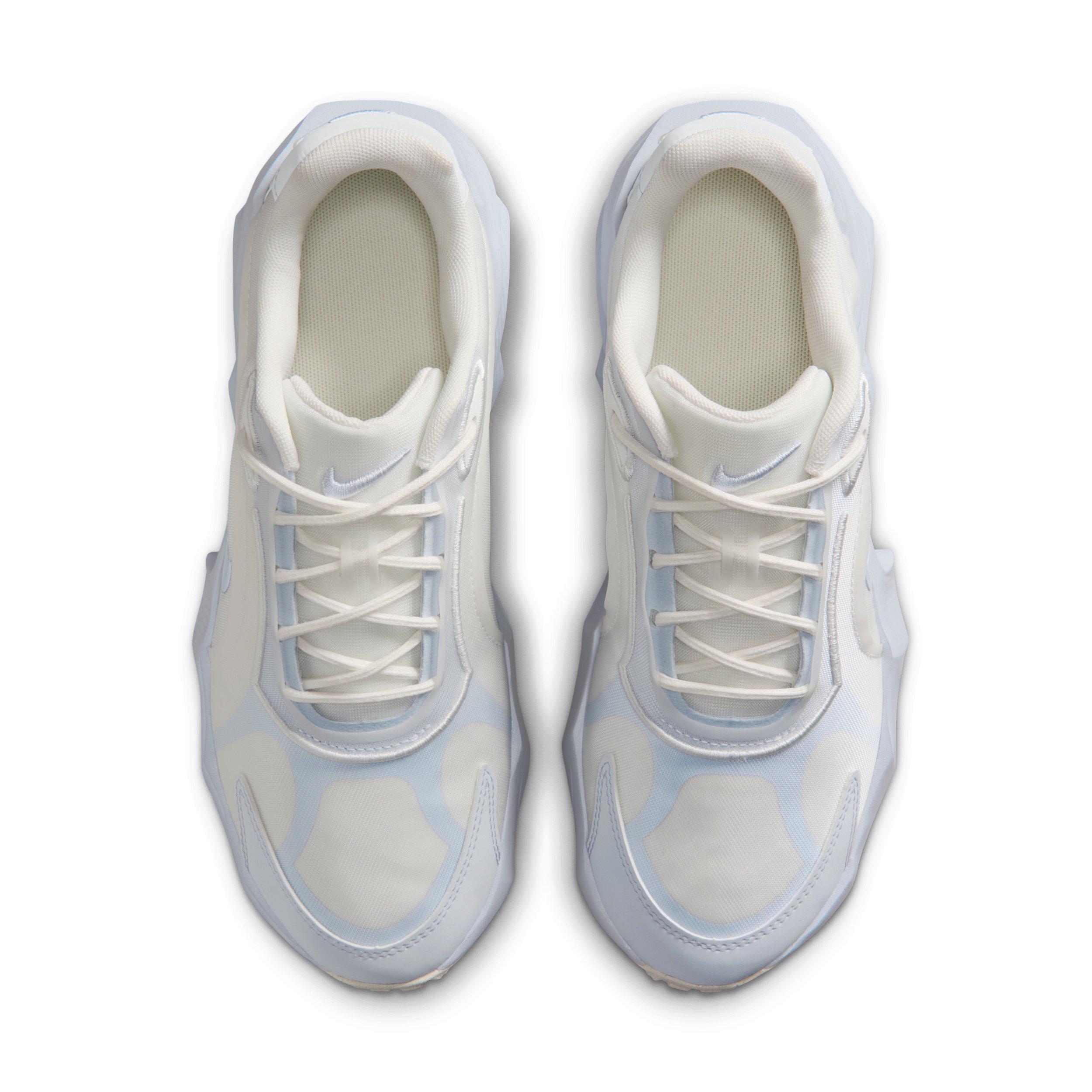 Nike Aura Edge "Summit White/Football Grey/Hydrogen Blue" Women's Shoe - WHITE/GREY/BLUE