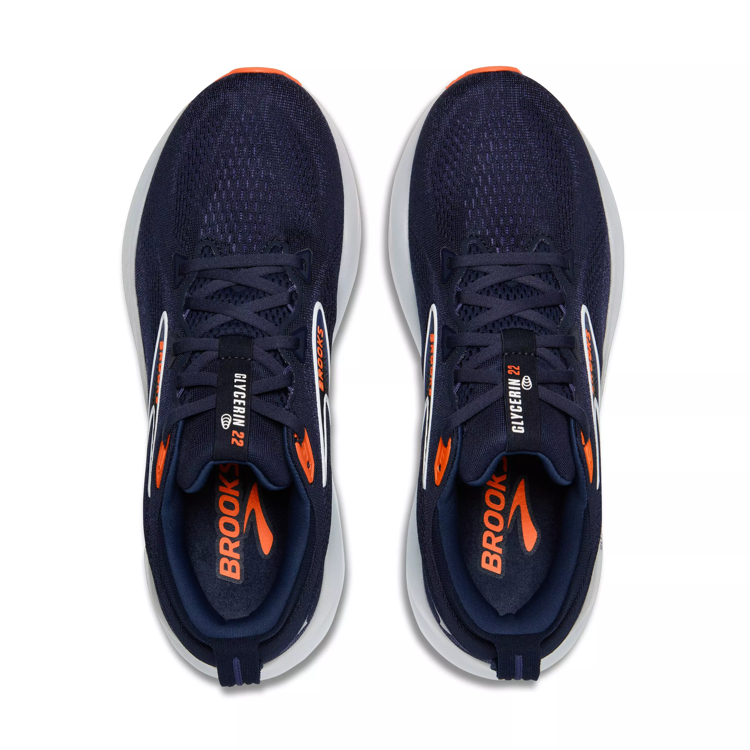 Brooks Glycerin 22 "Peacoat/Blue Ribbon/Orange" Men's Running Shoe - PEACOAT/BLUE/ORANGE