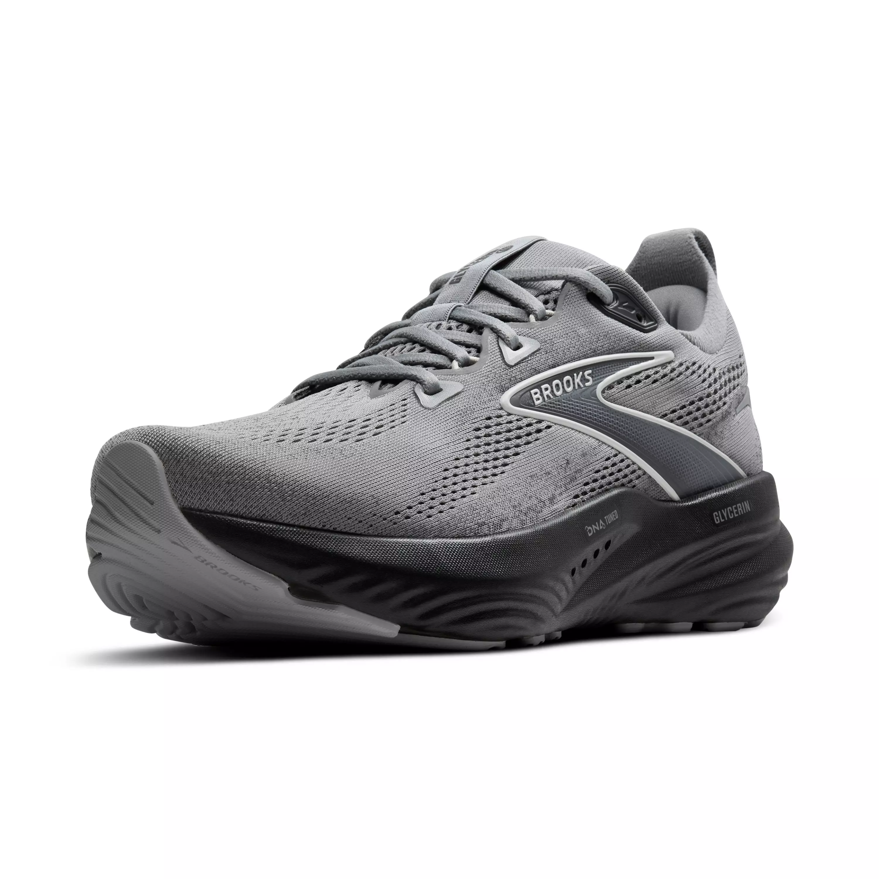 Brooks Glycerin 22 "Primer Grey/Ebony/Bluewash" Men's Wide Running Shoe - GREY/EBONY/BLUE