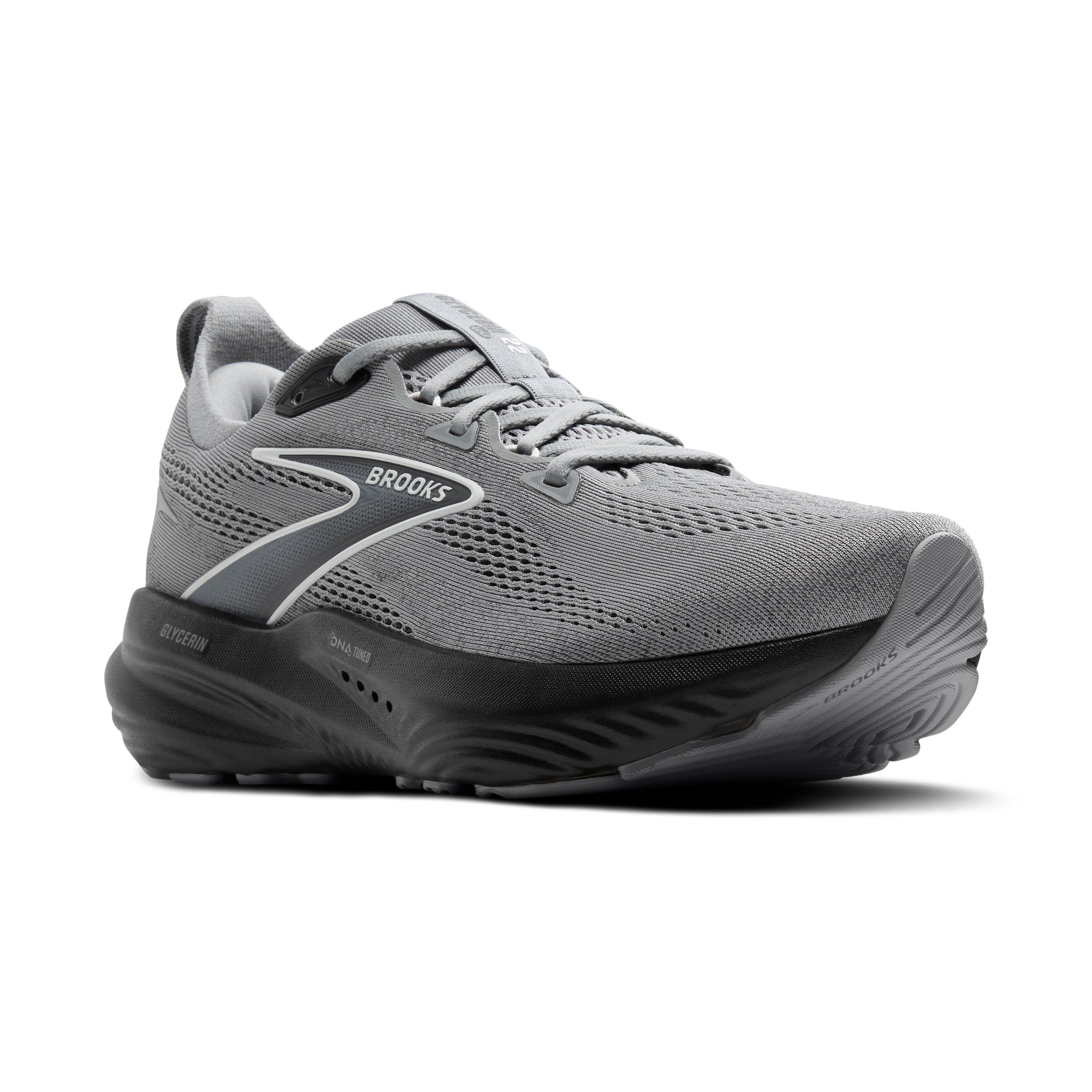 Brooks Glycerin 22 "Primer Grey/Ebony/Bluewash" Men's Wide Running Shoe - GREY/EBONY/BLUE Thumbnail View 4
