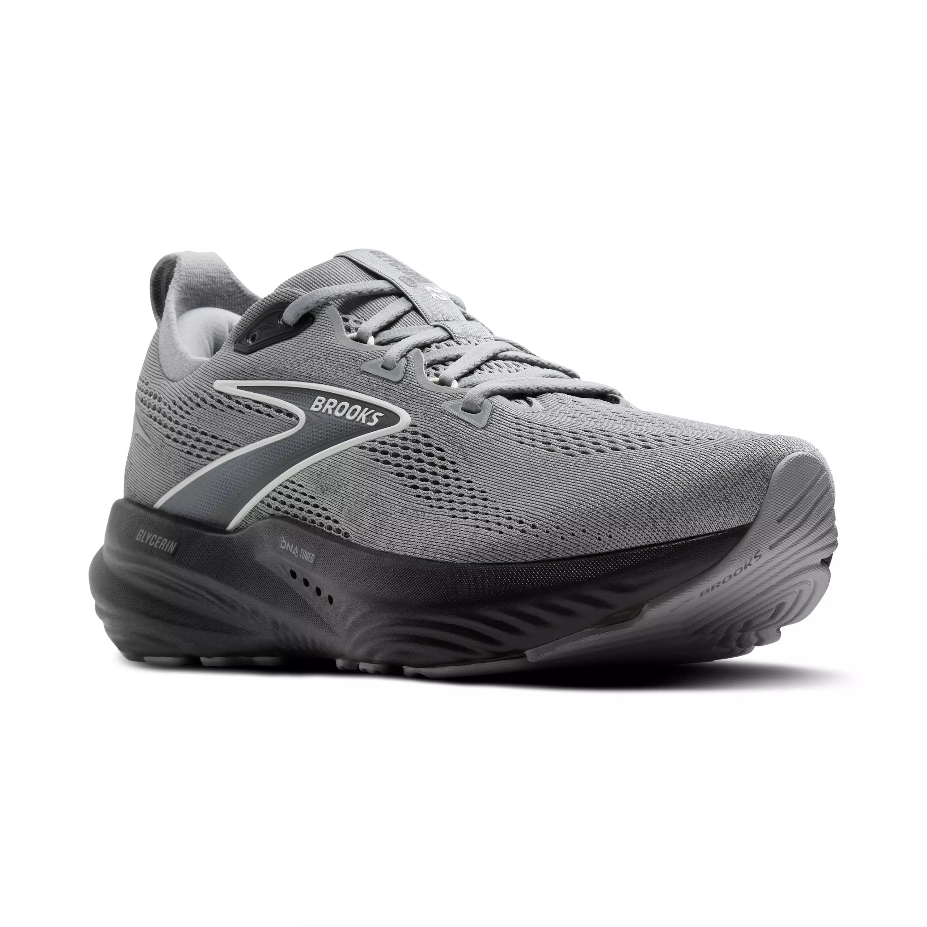 Brooks Glycerin 22 "Primer Grey/Ebony/Bluewash" Men's Wide Running Shoe - GREY/EBONY/BLUE