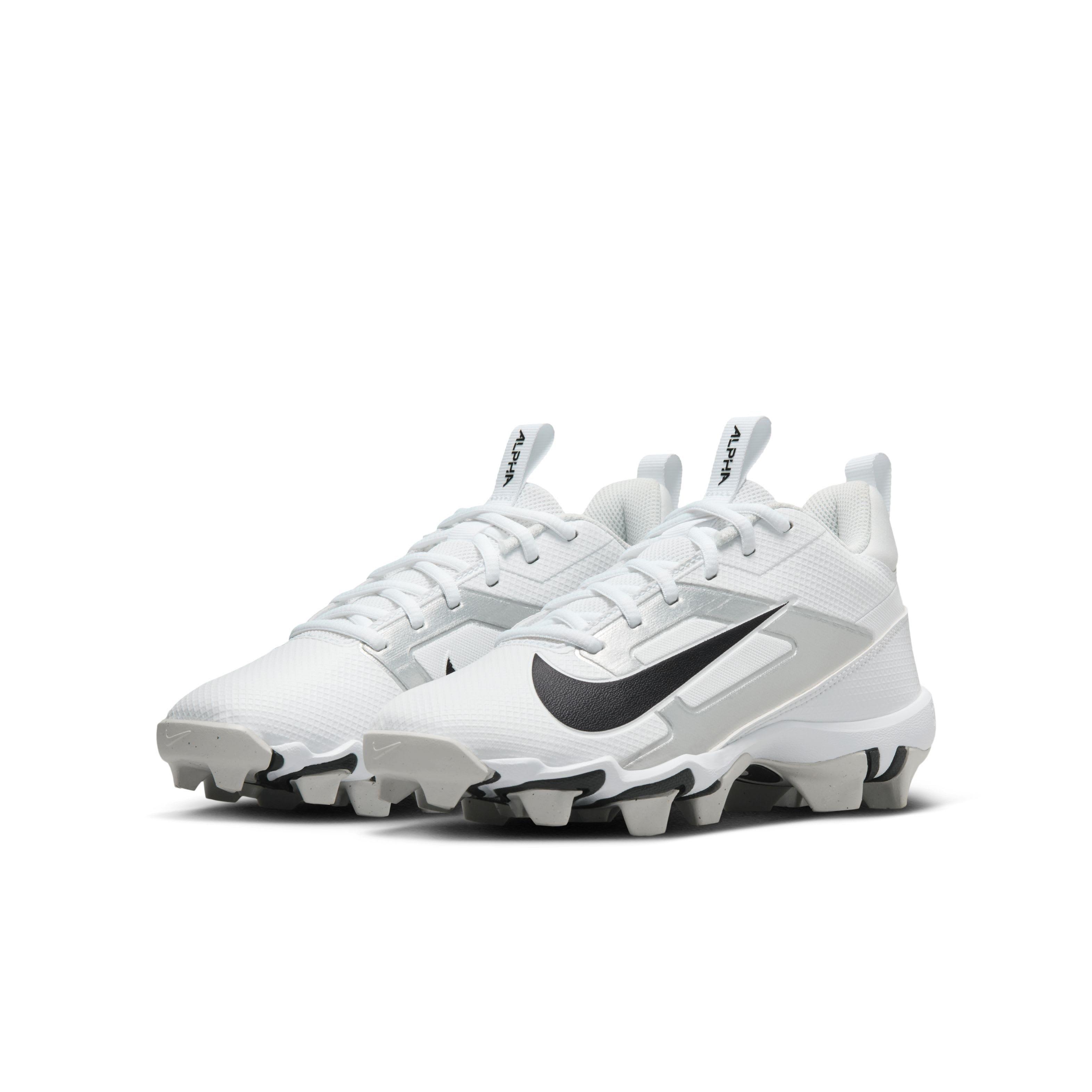 Nike Alpha Menace 4 Shark  Preschool Boys' "White/Metallic Silver/Photon Dust/Black" Football Cleat