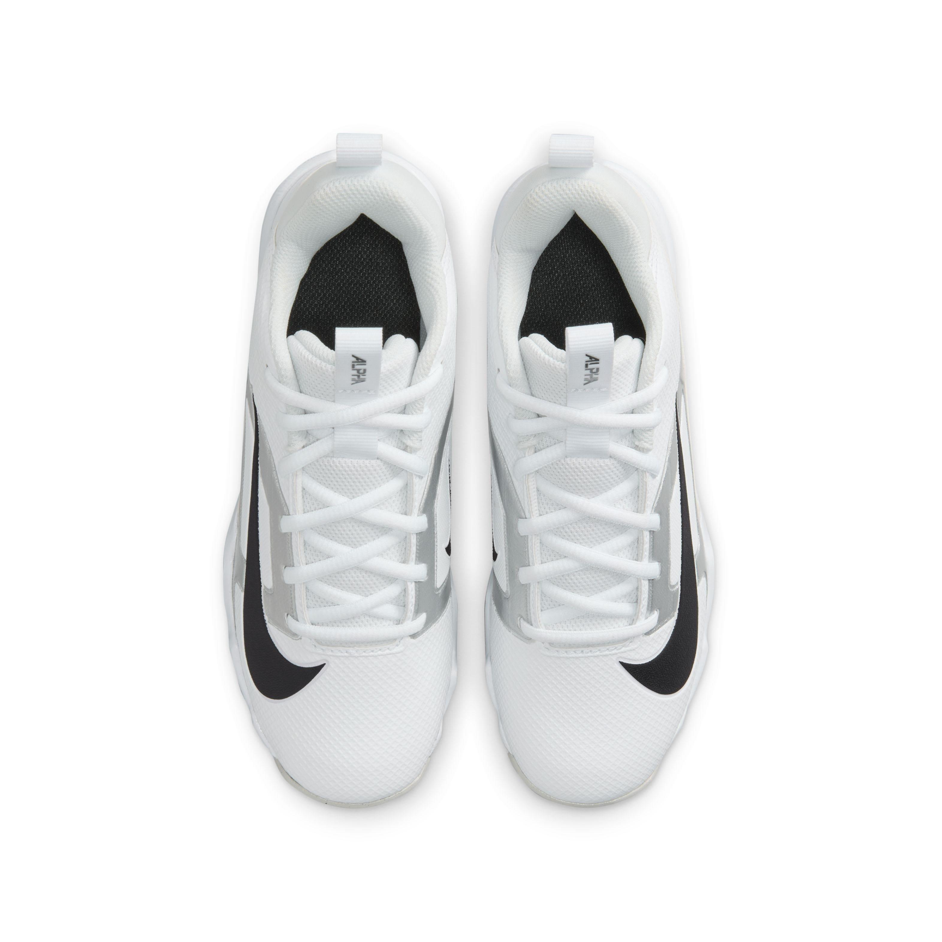 Nike Alpha Menace 4 Shark  Preschool Boys' "White/Metallic Silver/Photon Dust/Black" Football Cleat