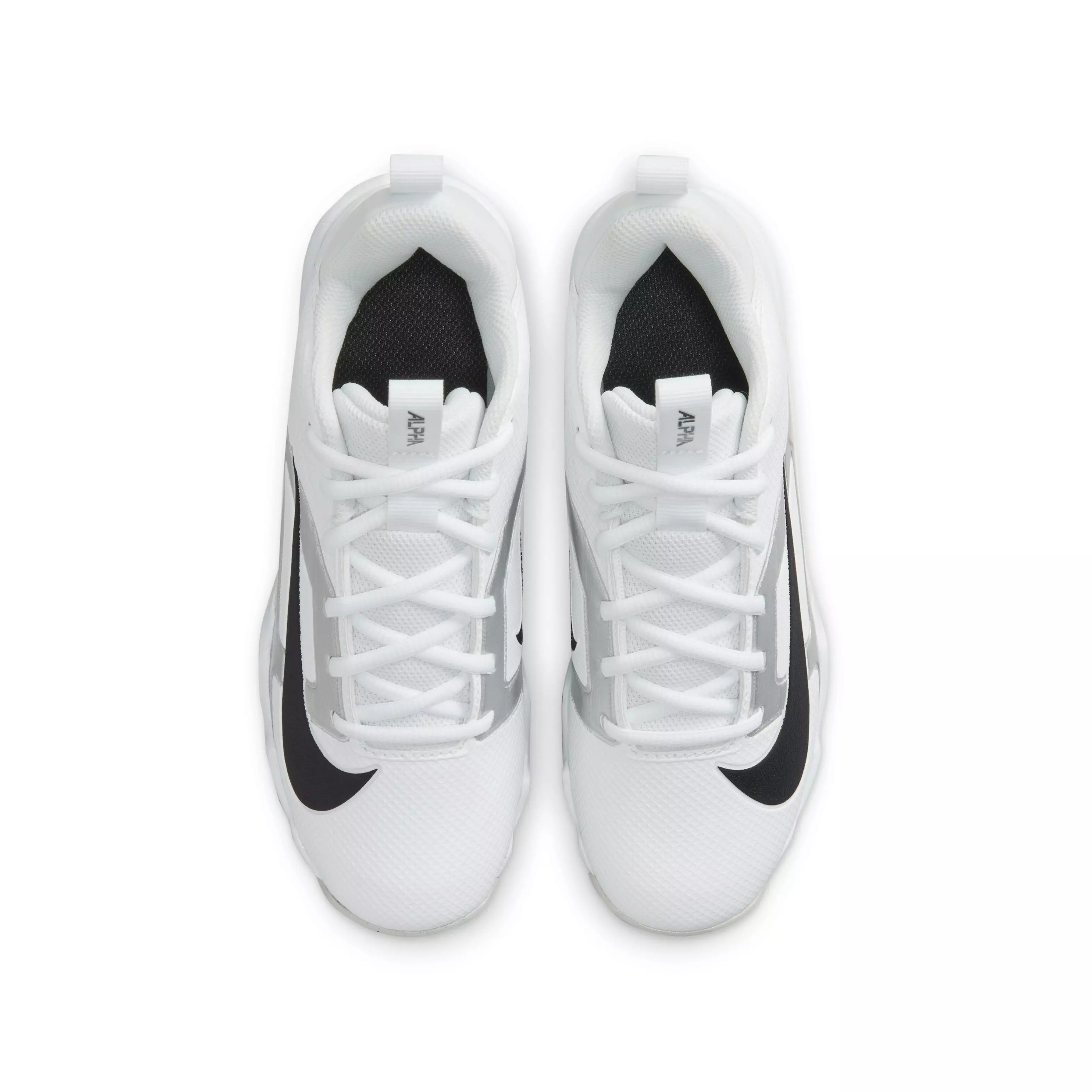 Nike Alpha Menace 4 Shark "White/Silver/Photon Dust/Black" Grade School Boys' Football Cleat - WHITE/SILVER/DUST/BLACK