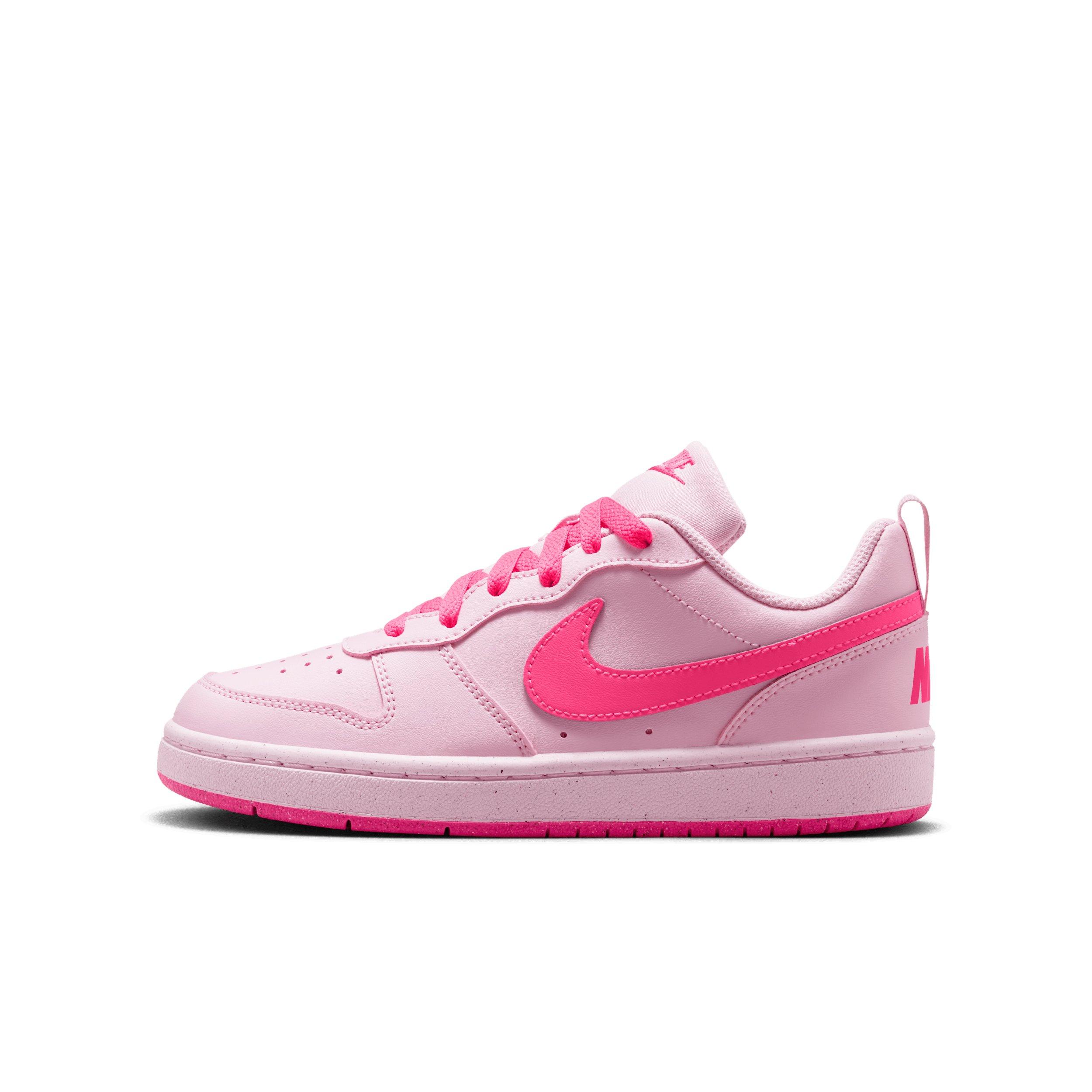 Nike Court Borough Low Recraft "Pink Foam/White/Hyper Pink" Grade School Girls' Shoe - PINK/WHITE/PINK Thumbnail View 2