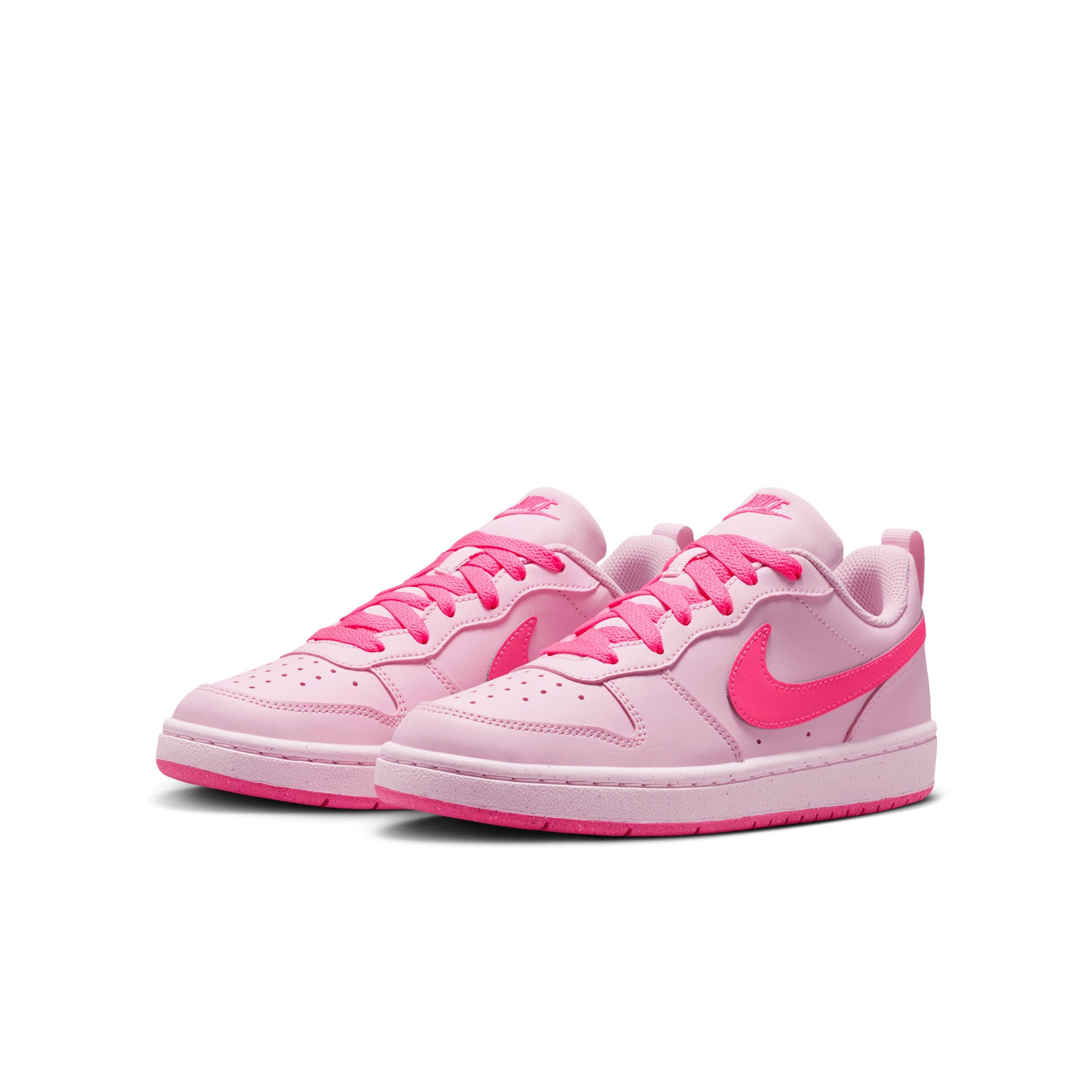 Nike Court Borough Low Recraft "Pink Foam/White/Hyper Pink" Grade School Girls' Shoe - PINK/WHITE/PINK Thumbnail View 3