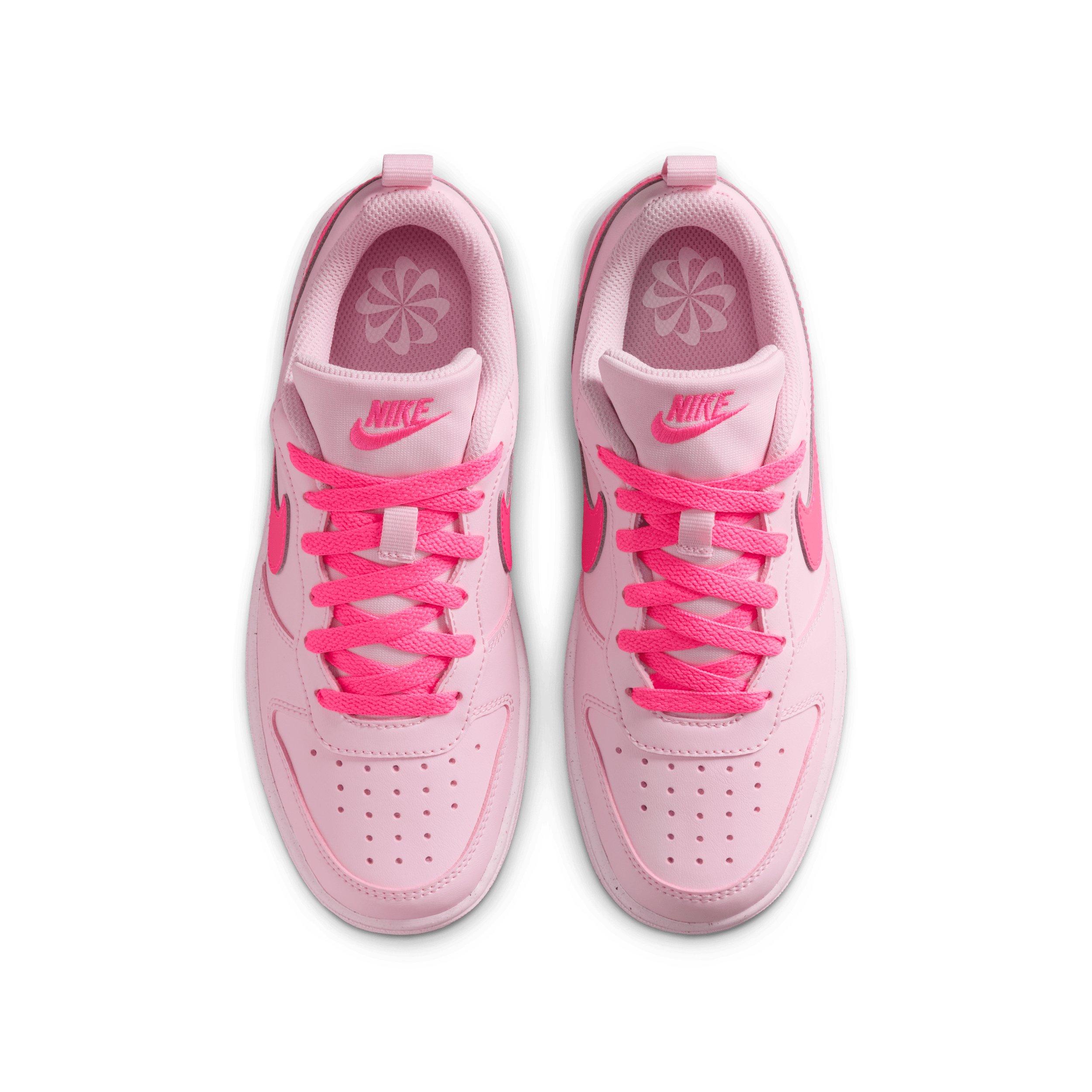 Nike Court Borough Low Recraft "Pink Foam/White/Hyper Pink" Grade School Girls' Shoe - PINK/WHITE/PINK Thumbnail View 4