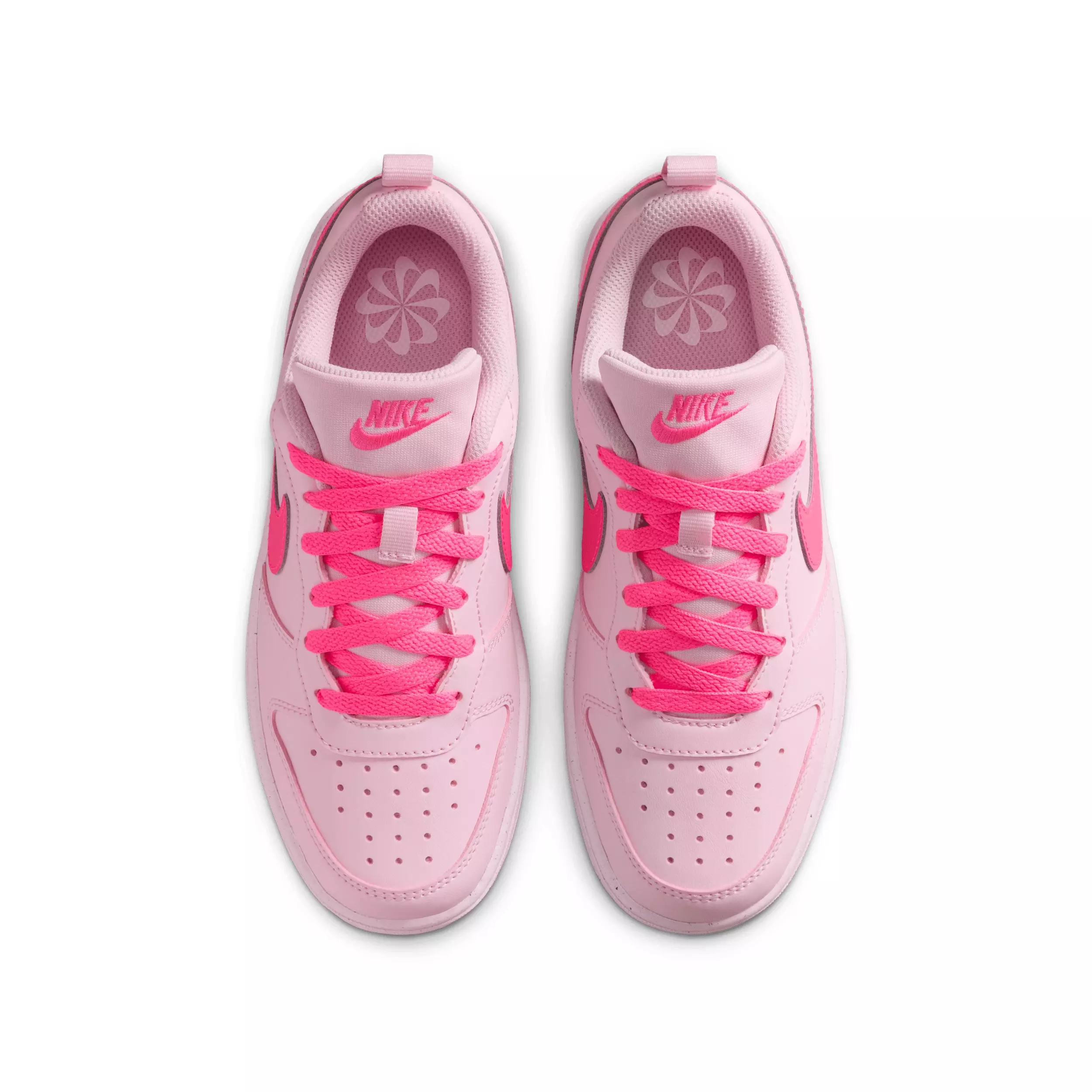 Nike Court Borough Low Recraft "Pink Foam/White/Hyper Pink" Grade School Girls' Shoe - PINK/WHITE/PINK