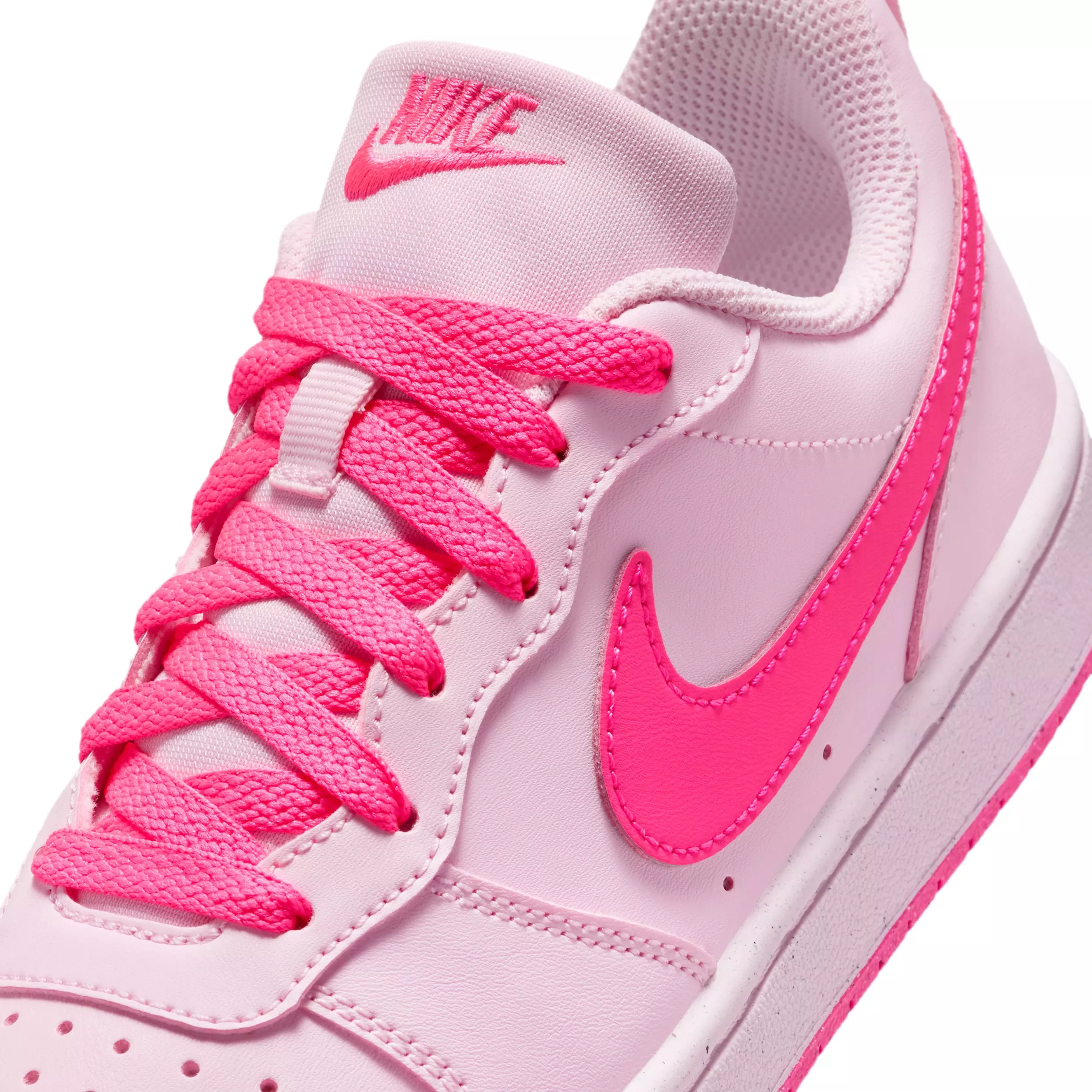 Nike Court Borough Low Recraft "Pink Foam/White/Hyper Pink" Grade School Girls' Shoe - PINK/WHITE/PINK